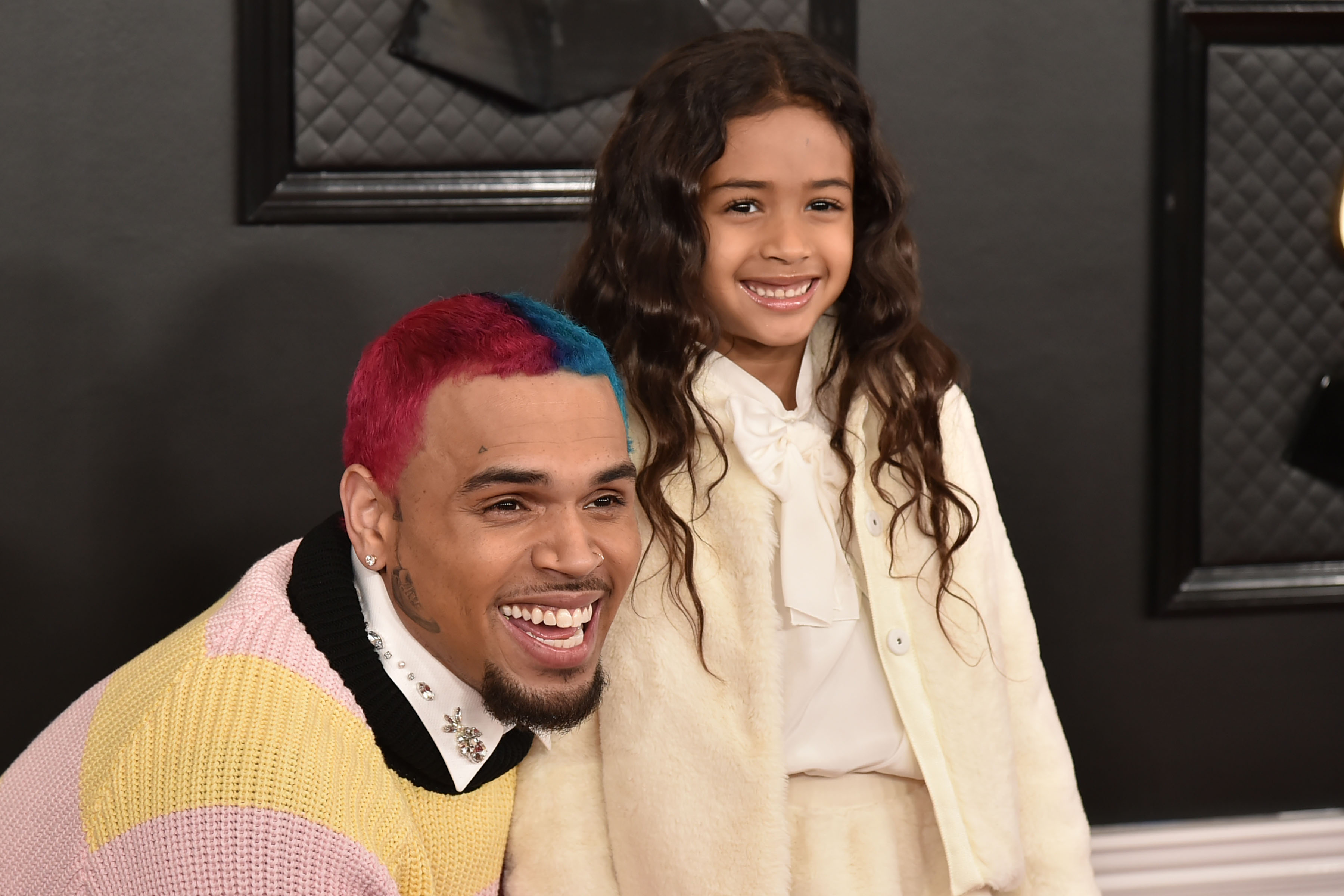 Royalty Brown smiles alongside her father Chris Brown at the 62nd Annual Grammy Awards in Los Angeles on January 26, 2020 | Source: Getty Images