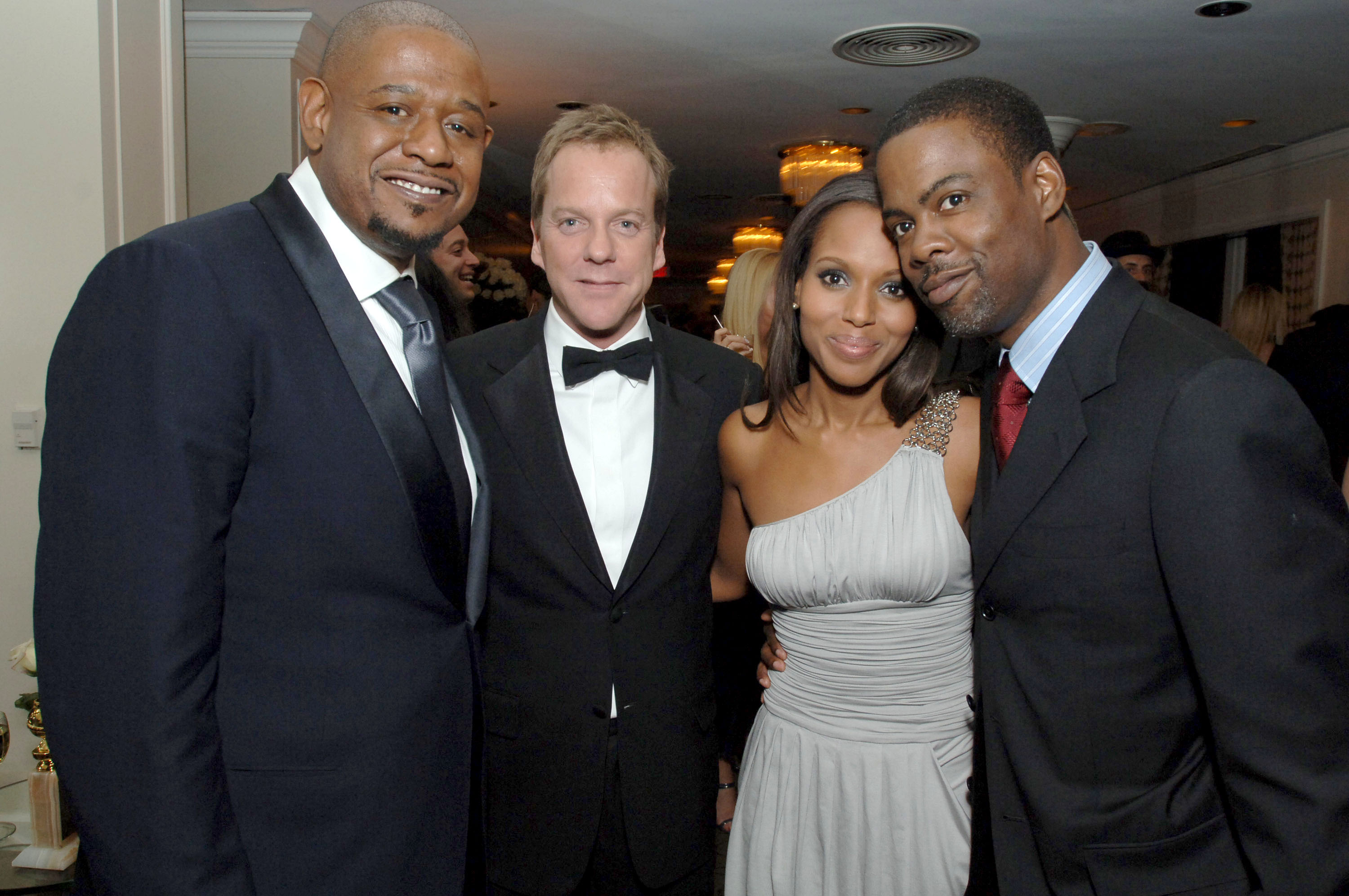 Forest Whitaker, Kiefer Sutherland, Kerry Washington, and Chris Rock attend Fox Searchlight's 2007 Golden Globe After Party | Source: Getty Images