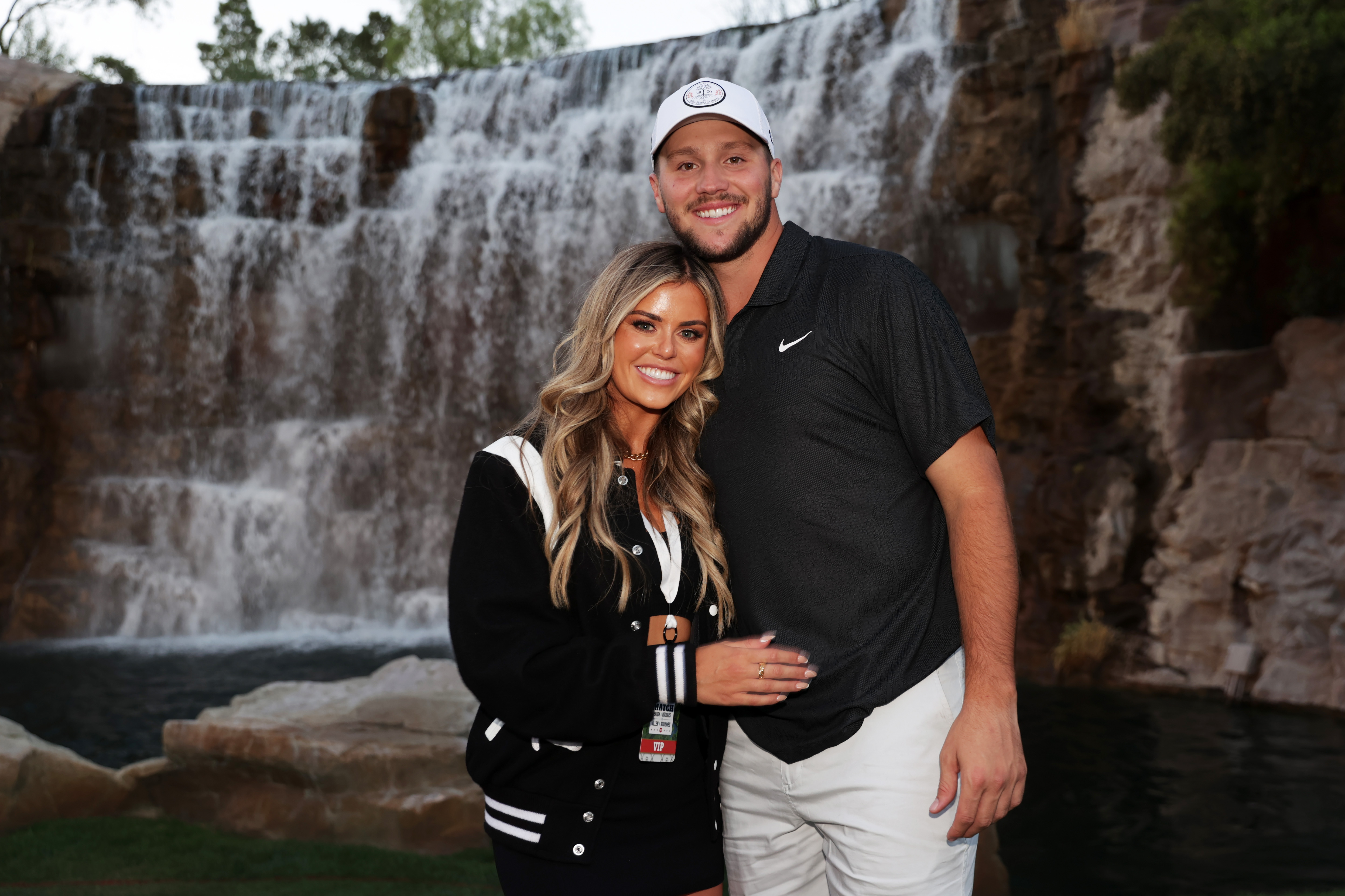 Brittany Williams and Josh Allen during Capital One's The Match VI - Brady & Rodgers v Allen & Mahomes at Wynn Golf Club on June 1, 2022, in Las Vegas, Nevada. | Source: Getty Images
