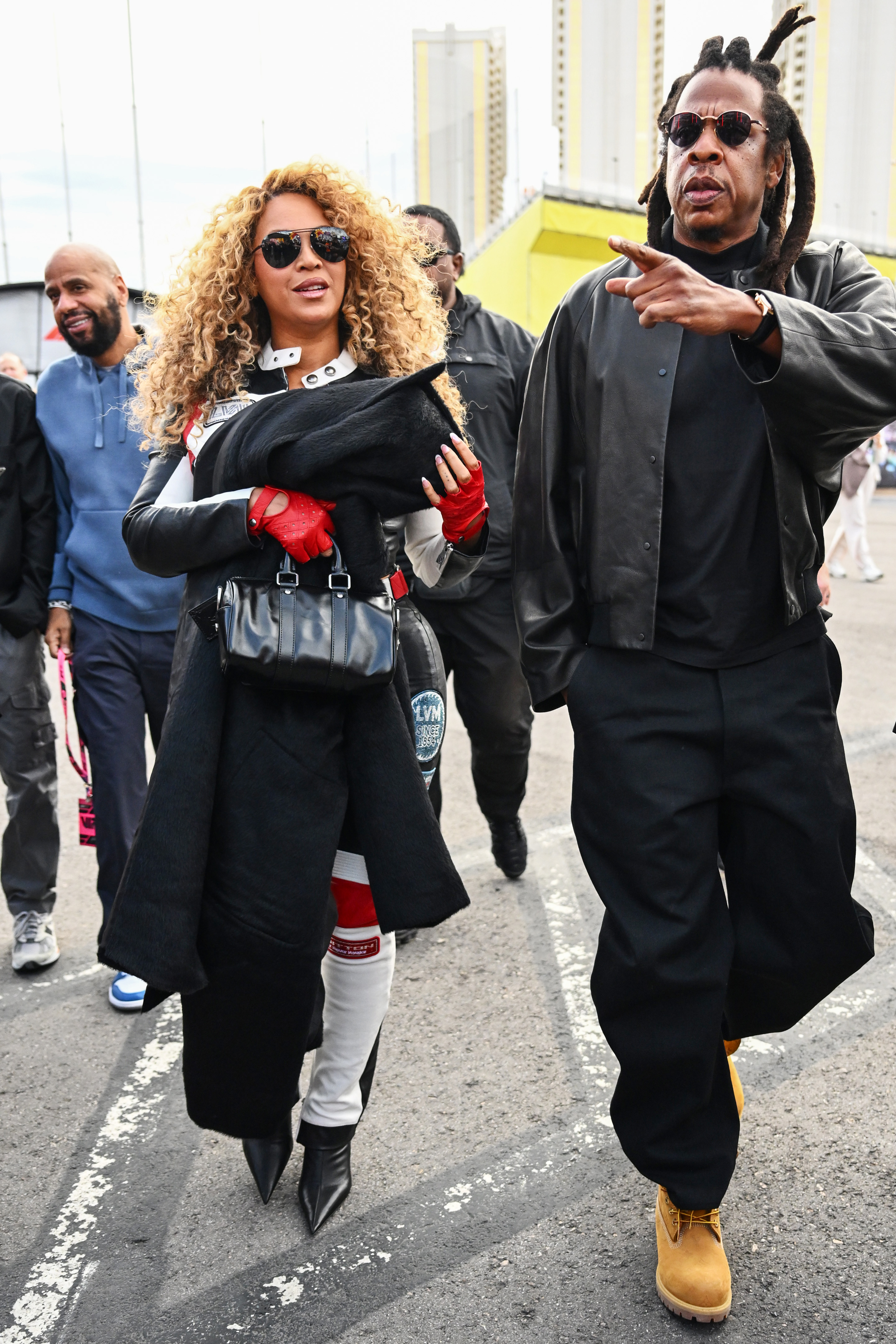 Jay-Z and Beyoncé arrive in the Paddock prior to the F1 Grand Prix of Las Vegas in Nevada on November 22, 2025. | Source: Getty Images