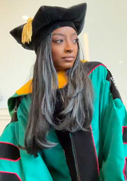 Simone Biles in her TikTok video. | Source: TikTok/@simonebilesowens