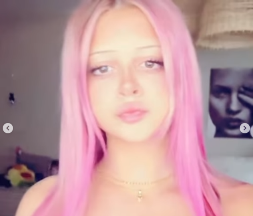 Harlow Madden is in pink hair, from a video post dated January 12, 2026. | Source: Instagram/nicolerichie