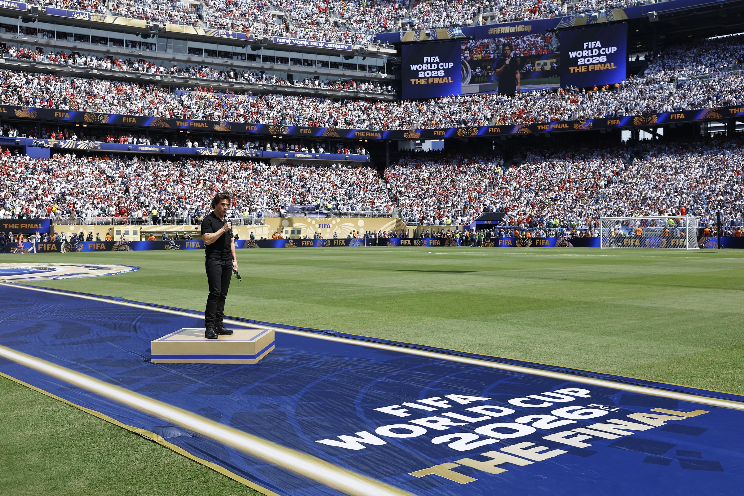 Tom Cruise's opening remarks were meant to celebrate the tournament's international reach and shared sense of unity. Instead, his repeated use of the word "football" became an unexpectedly dominant talking point online. | Source: Getty Images