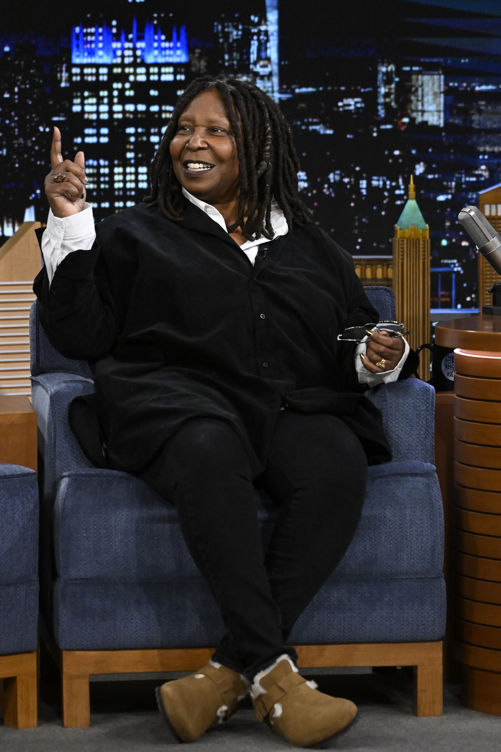 Actress Whoopi Goldberg is pictured during an interview on November 29, 2022 | Source: Getty Images