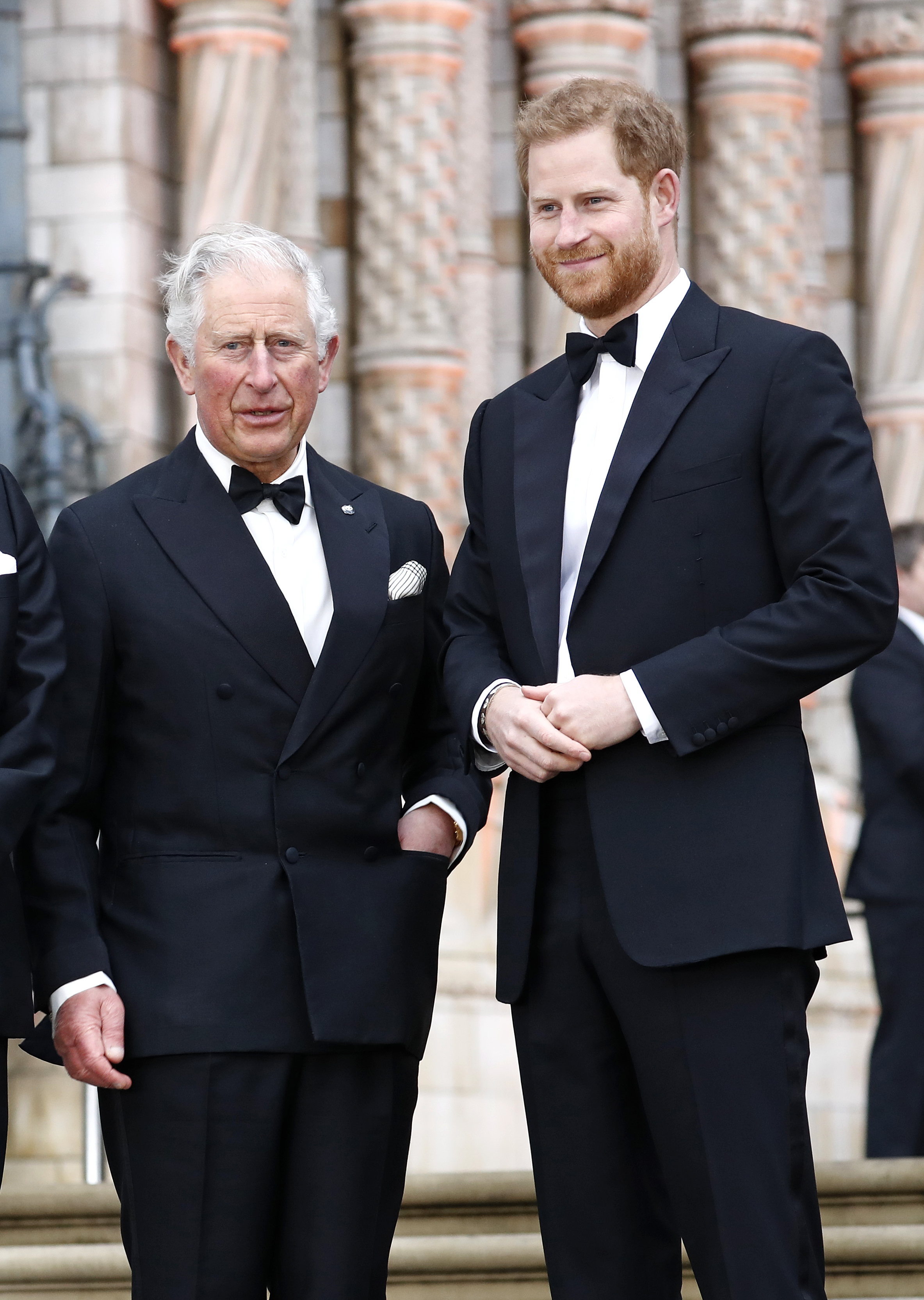 Prince Harry and his father, now King Charles III, attend the global premiere of "Our Planet" in London on April 4, 2019. Their relationship had shown signs of improvement before the Sussexes' 2026 return, including a private family reunion at Highgrove that July. | Source: Getty Images