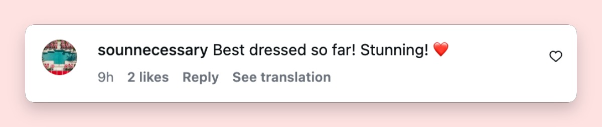 A fan comment to Rose Byrne's Oscar appearance dated March 15, 2026. | Source: Instagram/people