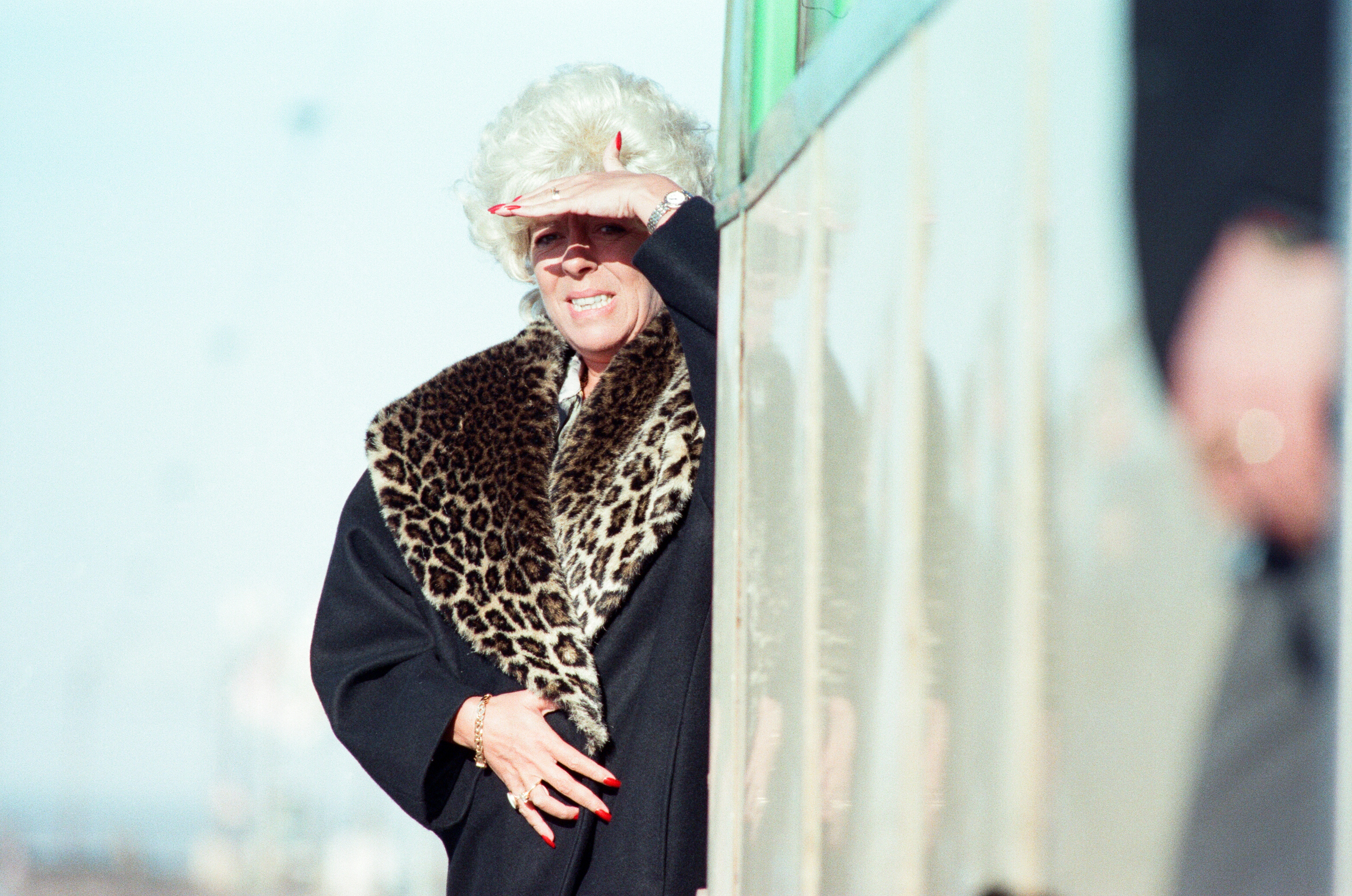 The actress on the set of "Coronation Street," 1989