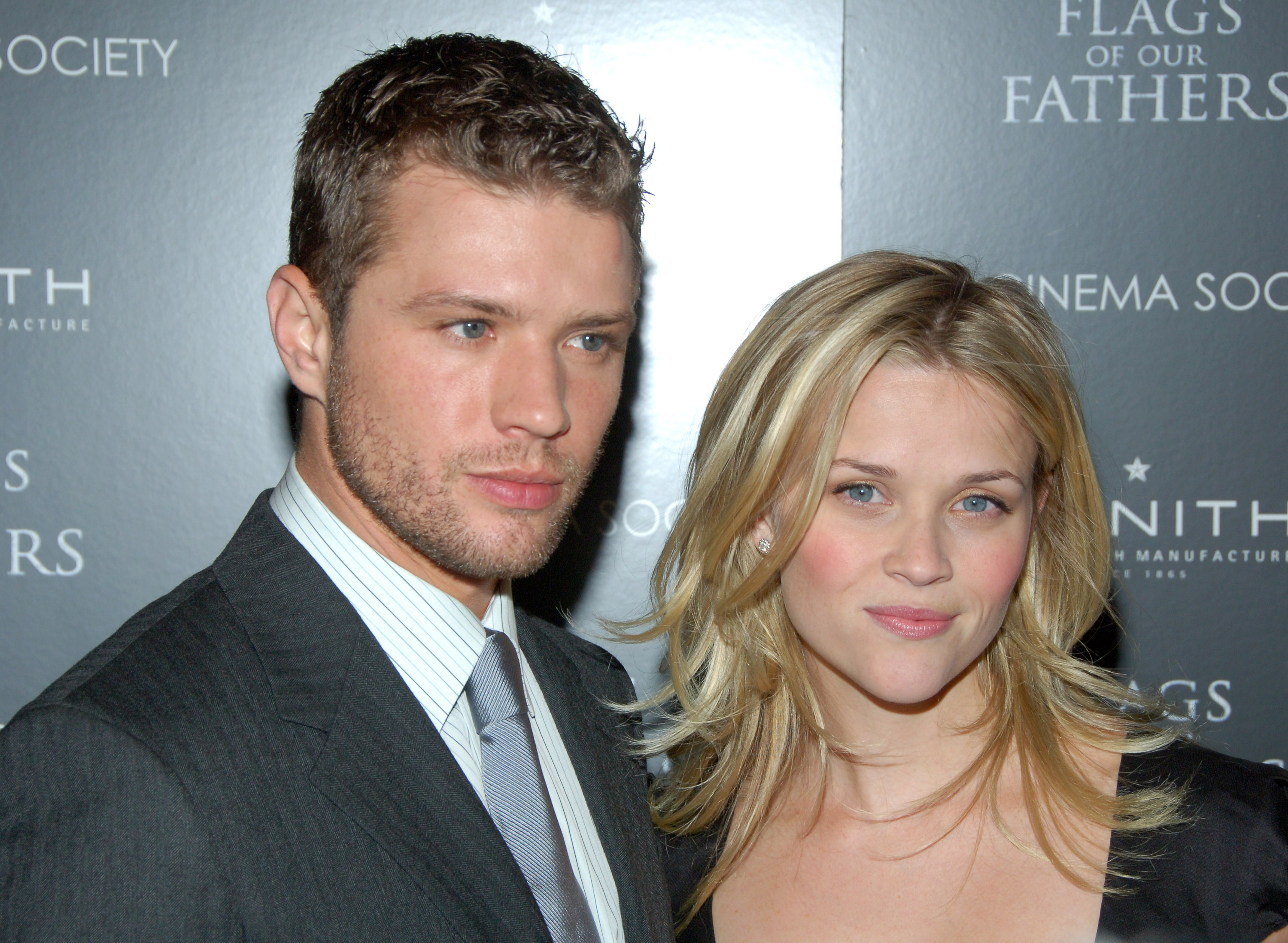 Ryan Phillippe and Reese Witherspoon appear together at a special New York screening of "Flags of Our Fathers." The former couple are Deacon Phillippe's parents. | Source: Getty Images