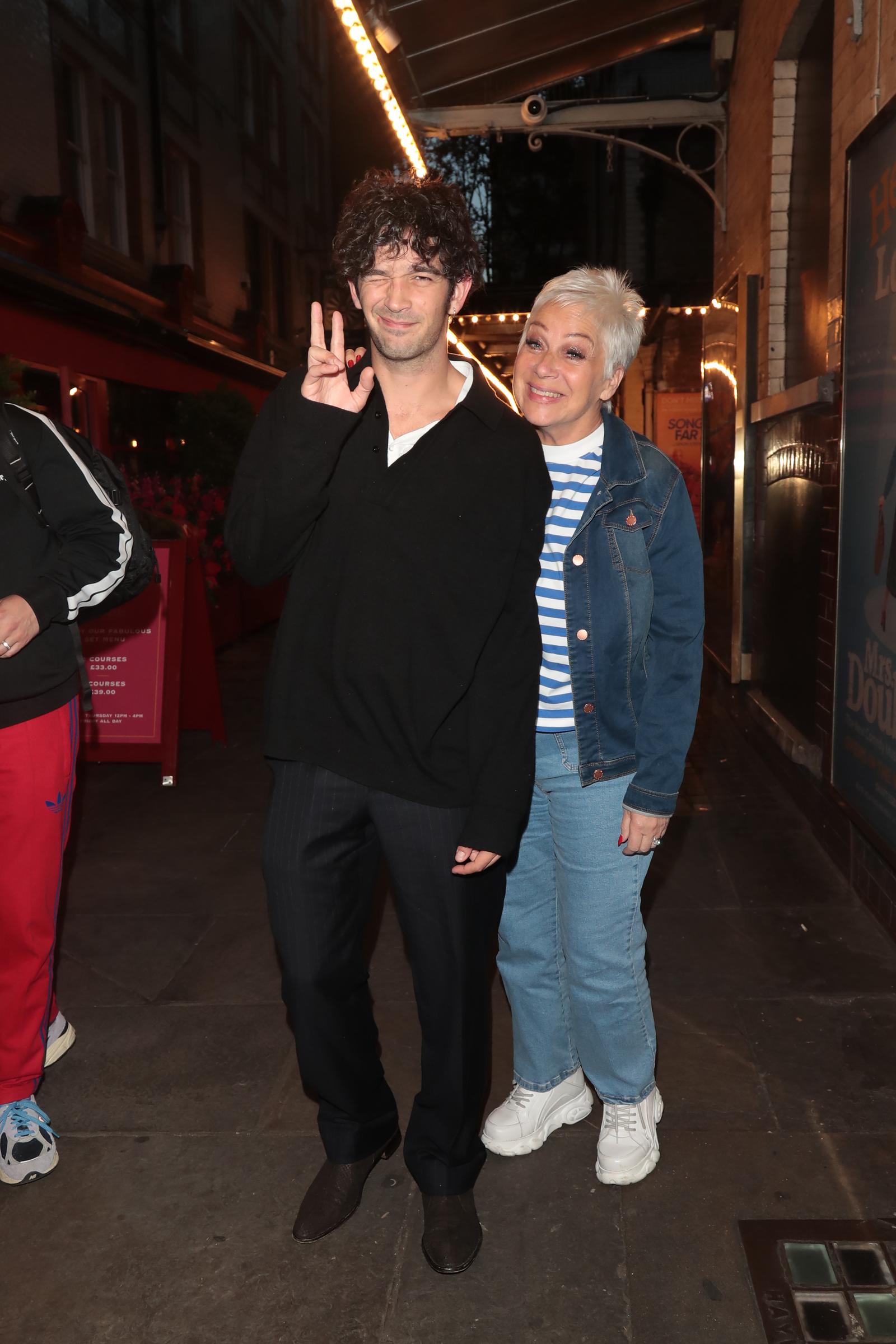 Matty Healy and his mother, Denise Welch, outside a restaurant in London on July 5, 2023. | Source: Getty Images
