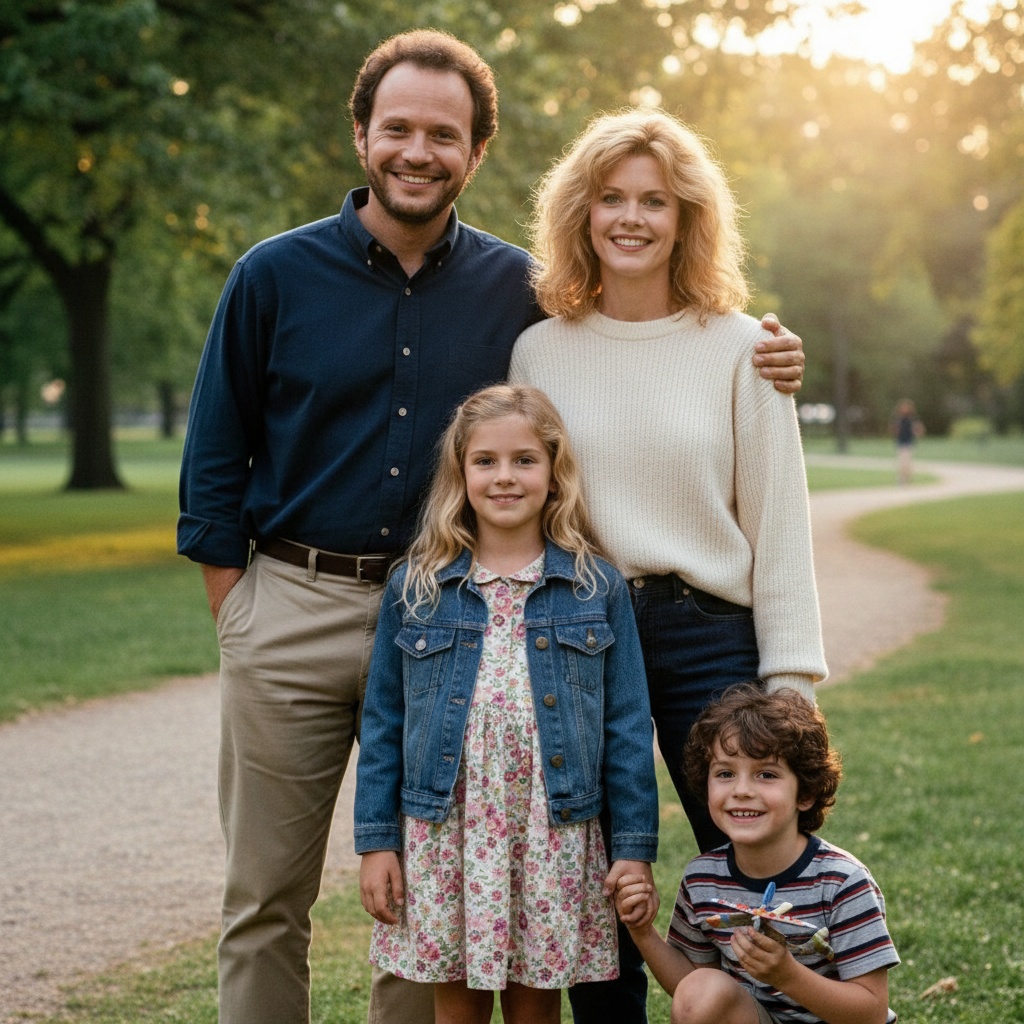 Harry and Sally with their two kids, if they had a family. | Source: Grok