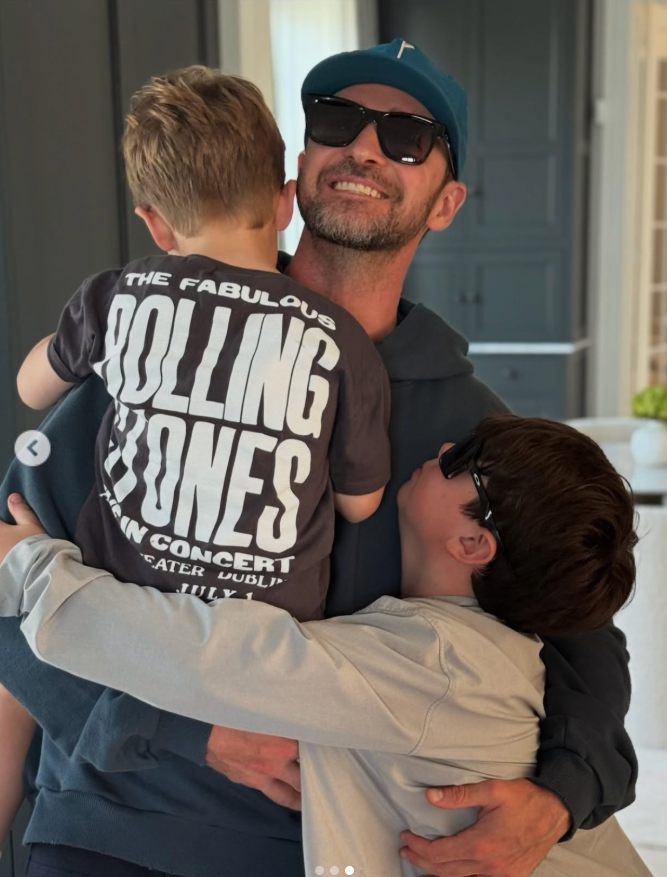 Justin Timberlake embraces his sons, from a post dated June 15, 2025 | Source: Instagram/justintimberlake