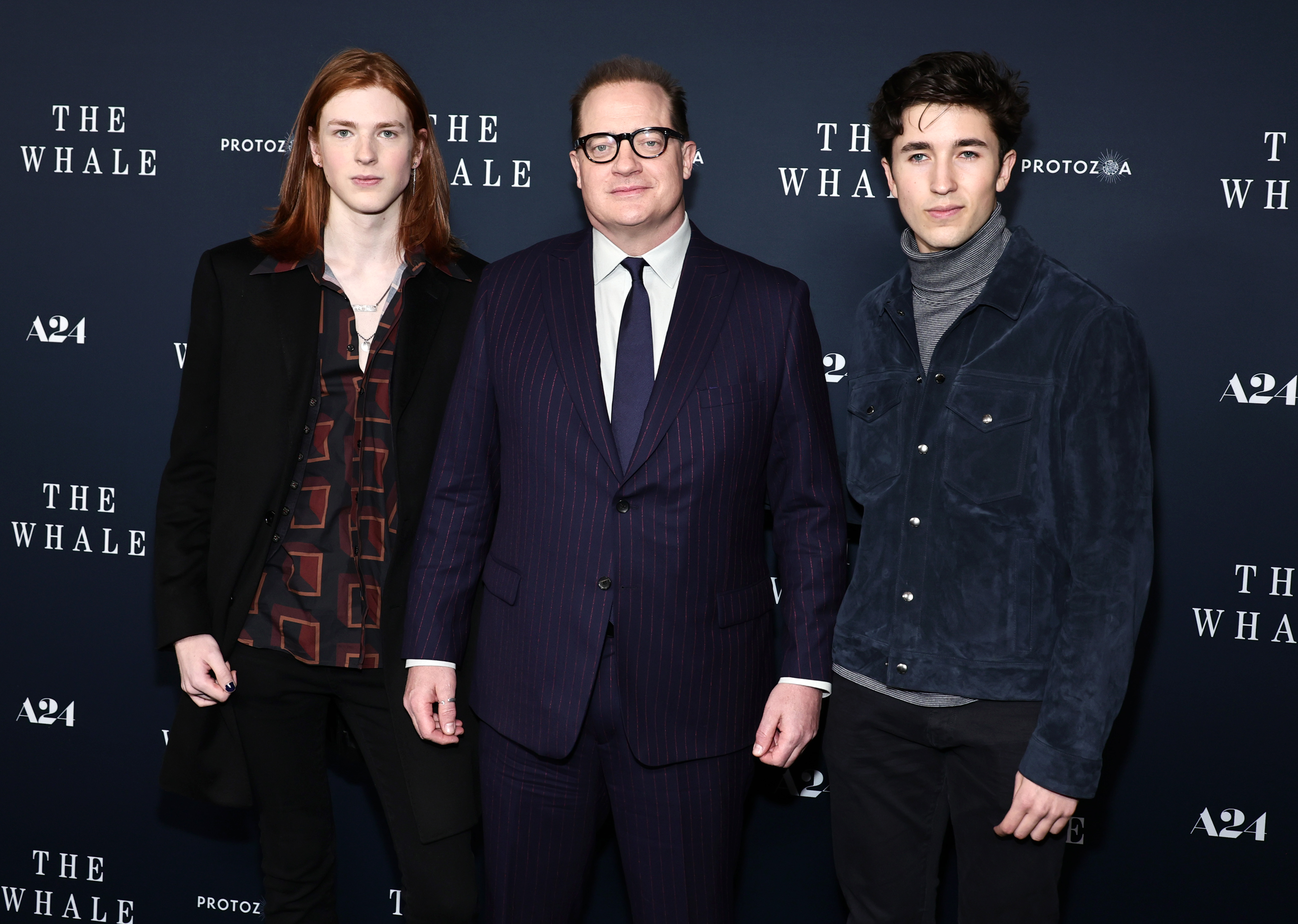 Leland Fraser joined his father, Brendan Fraser, and older brother Holden Fraser on the red carpet for a New York screening of "The Whale" at Alice Tully Hall, Lincoln Center. Leland, then 16, wore his shoulder-length red hair down and paired a patterned shirt with an all-black ensemble as he stood beside Brendan and Holden. The November 29, 2022, event marked a rare public appearance for the brothers as they stepped out to support their father's acclaimed film.