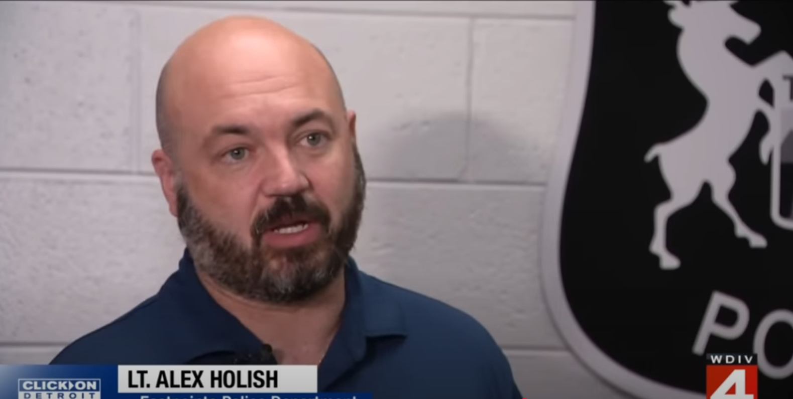 Lt. Alexander Holish of the Eastpointe Police Department, from a video dated July 10, 2025. | Source: YouTube/ClickOnDetroitLocal4WDIV