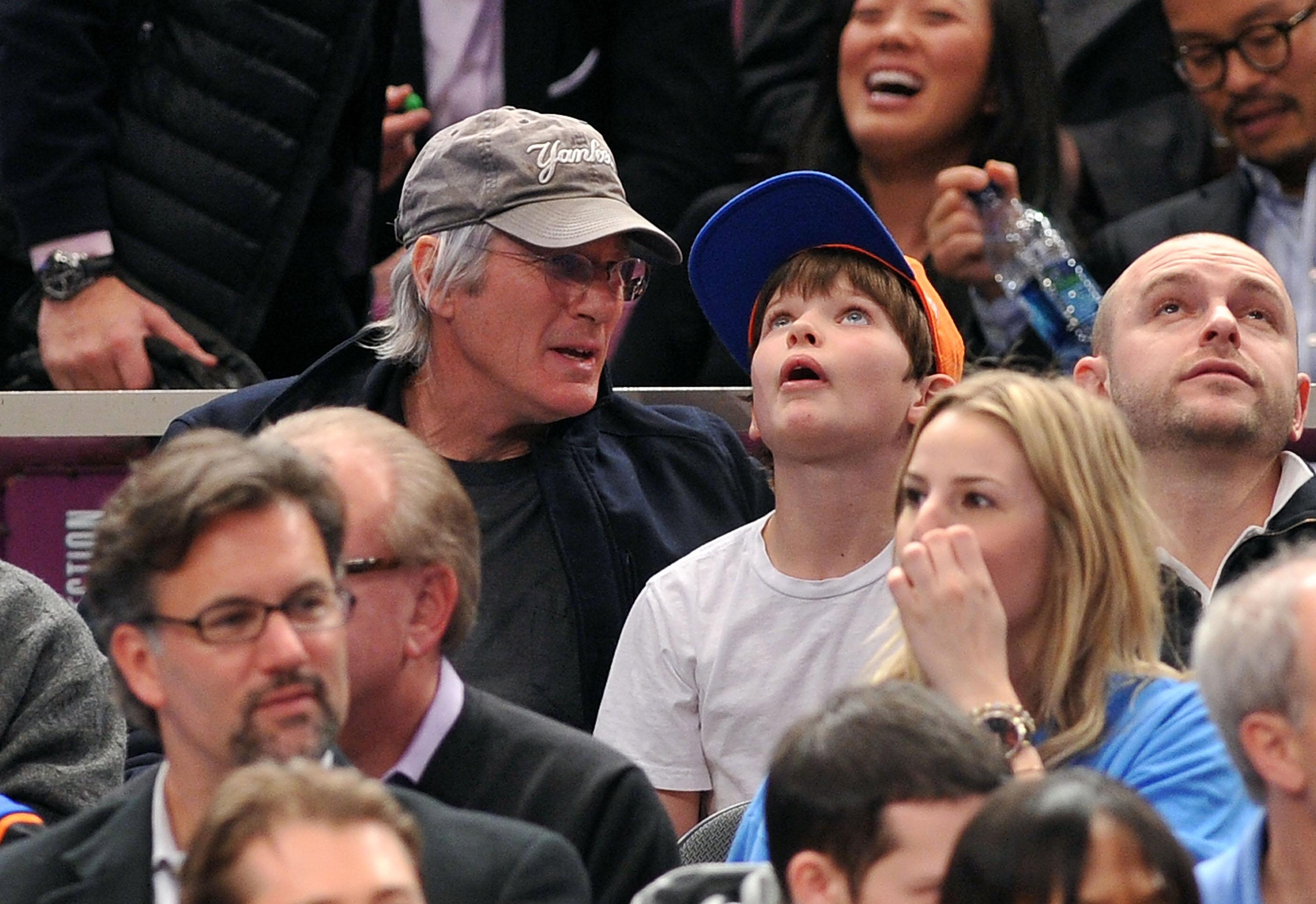 On March 7, 2011, Richard Gere and Homer Gere attended the Utah Jazz vs New York Knicks game at Madison Square Garden. | Source: Getty Images