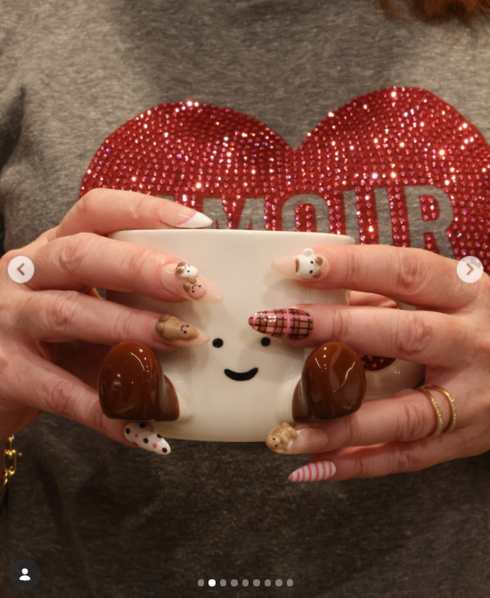 Alyson Hannigan's nail polish made by her eldest daughter, Satyana Denisof, for the Jellycat Pop-up event, which she posted about on September 26, 2026. | Source: Instagram/alysonhannigan