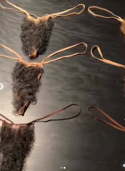 SKIMS' new faux hair thongs as seen in a video. | Source: Instagram/straightouttathe6ixtv