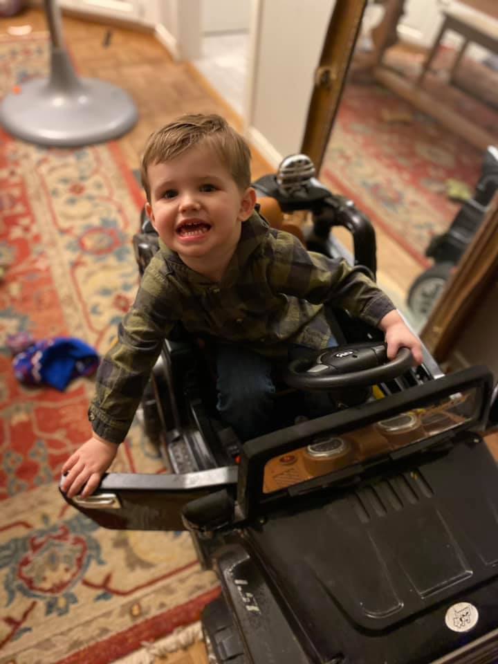The little boy having fun with a toy car, posted on May 19, 2021. | Source: Facebook/Prayers for Blake