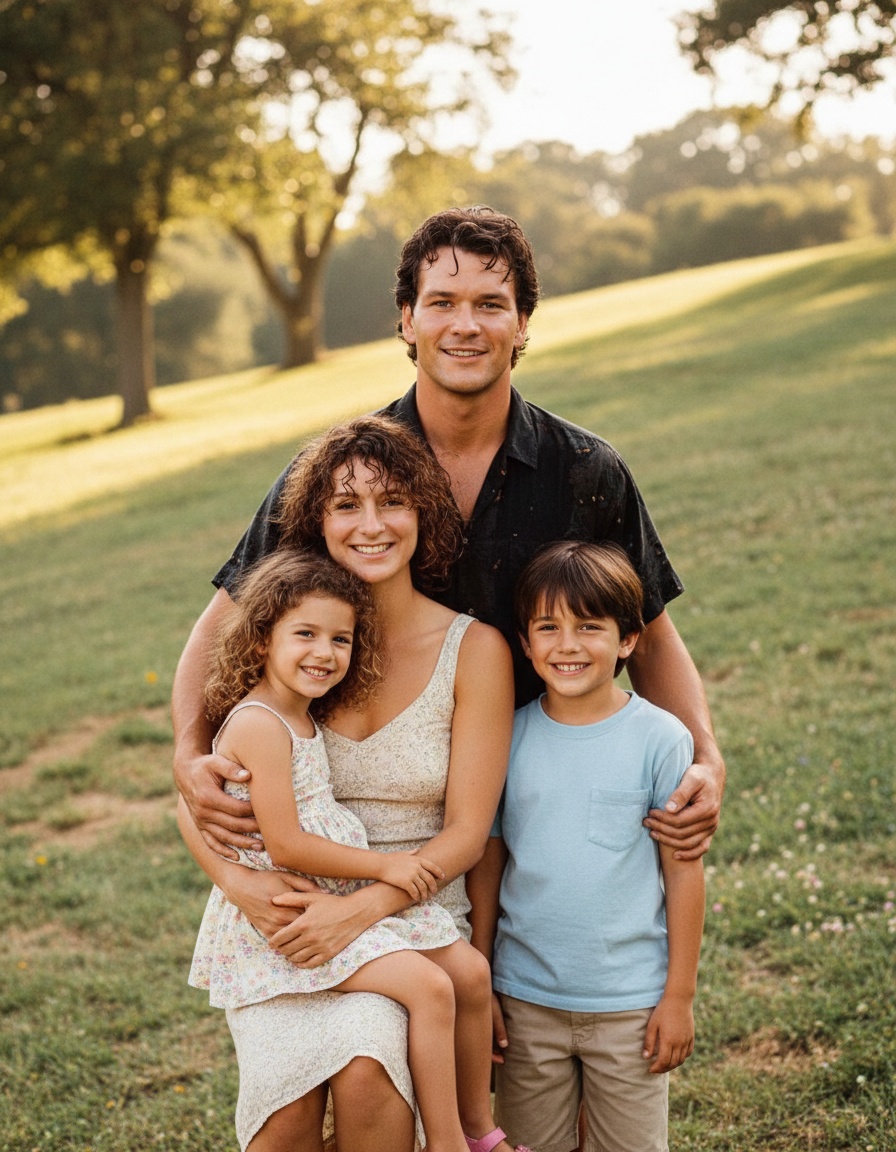 Baby and Johnny with their two kids, according to AI. | Source: Grok