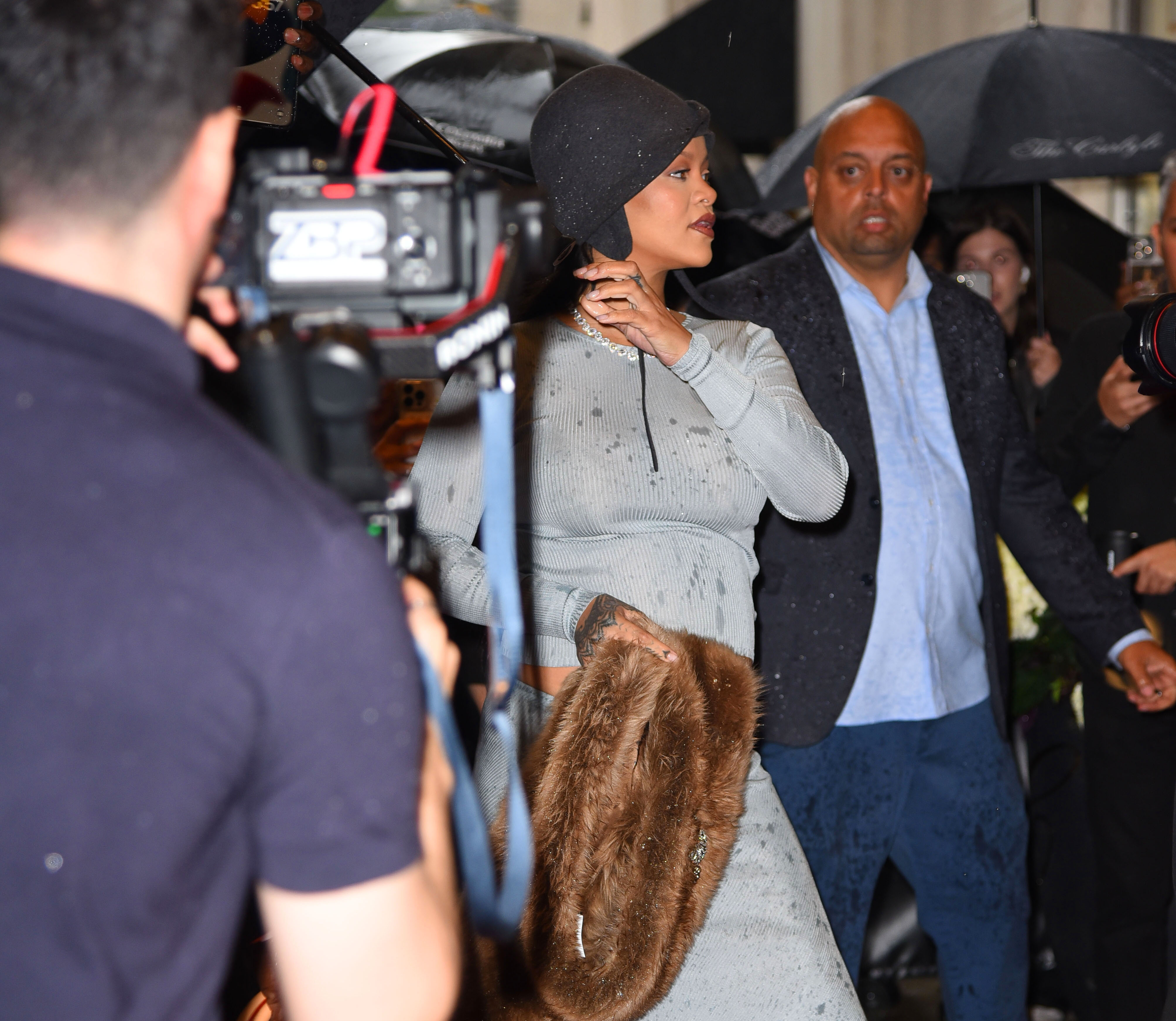 Rihanna at The Carlyle Hotel before the 2025 Met Gala in New York City | Source: Getty Images