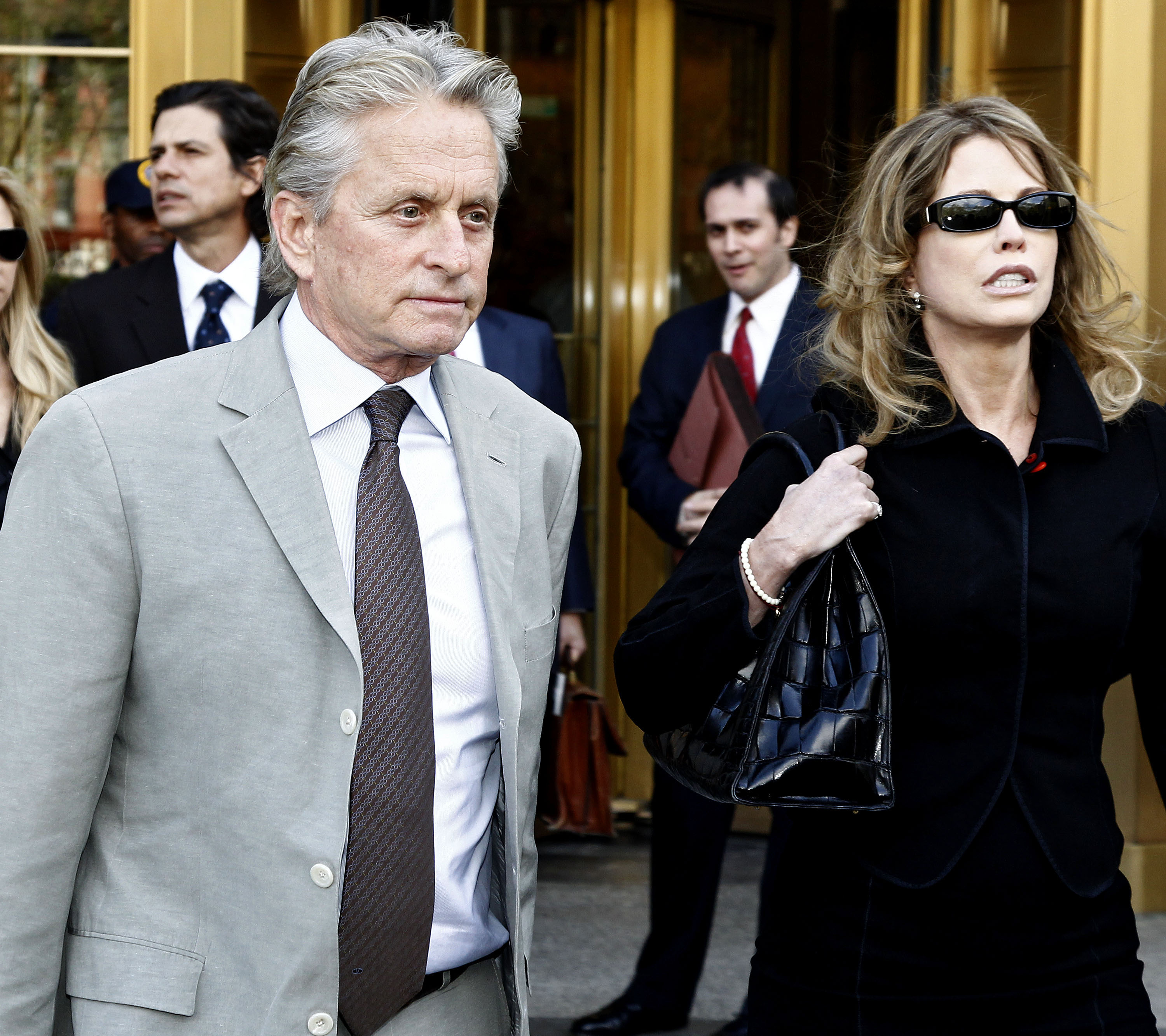 Michael Douglas and Diandra Luker Douglas spotted out in Manhattan, New York City on April 20, 2010. | Source: Getty Images