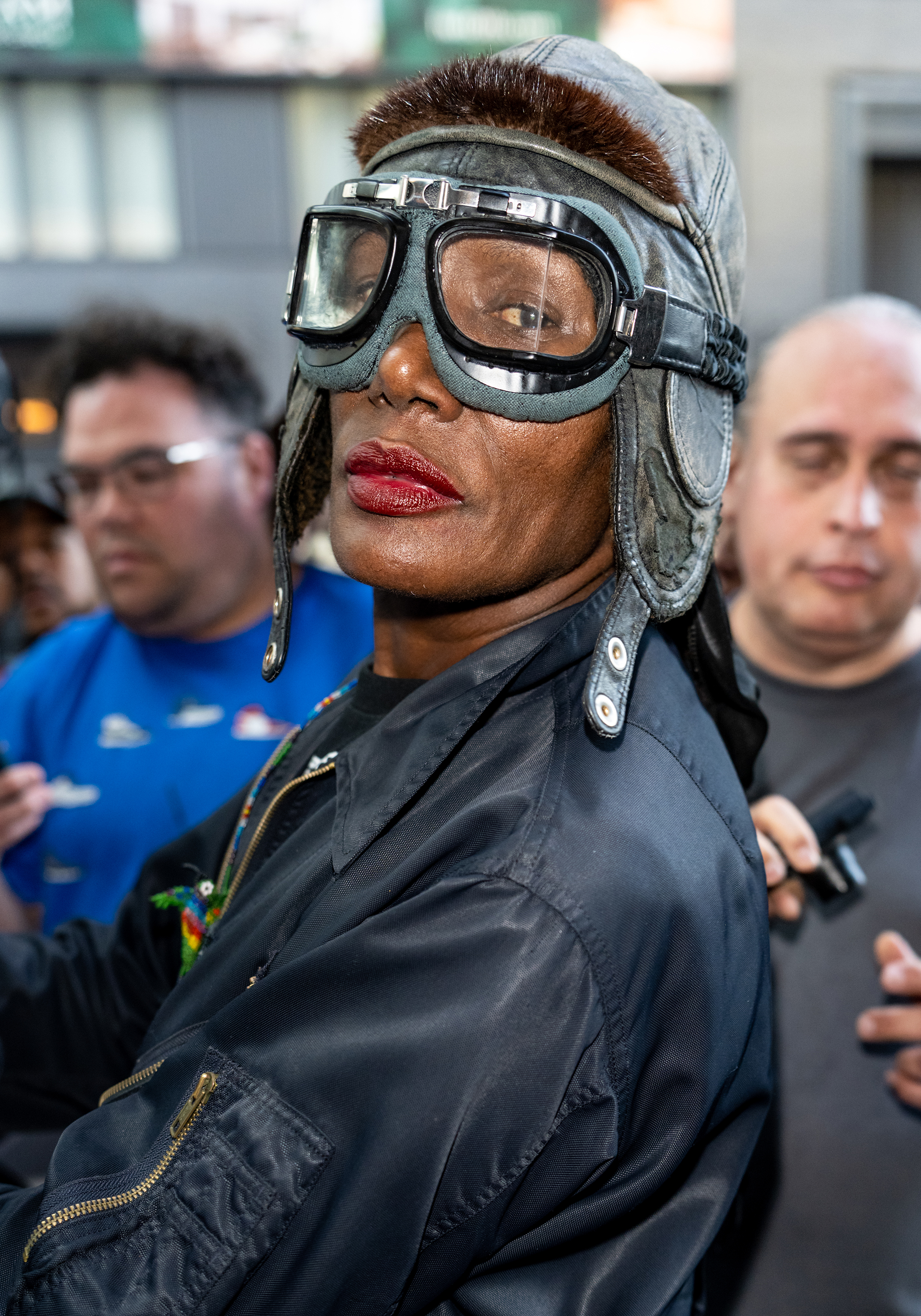 Grace Jones looking at a camera in New York City on September 4, 2024. | Source: Getty Images