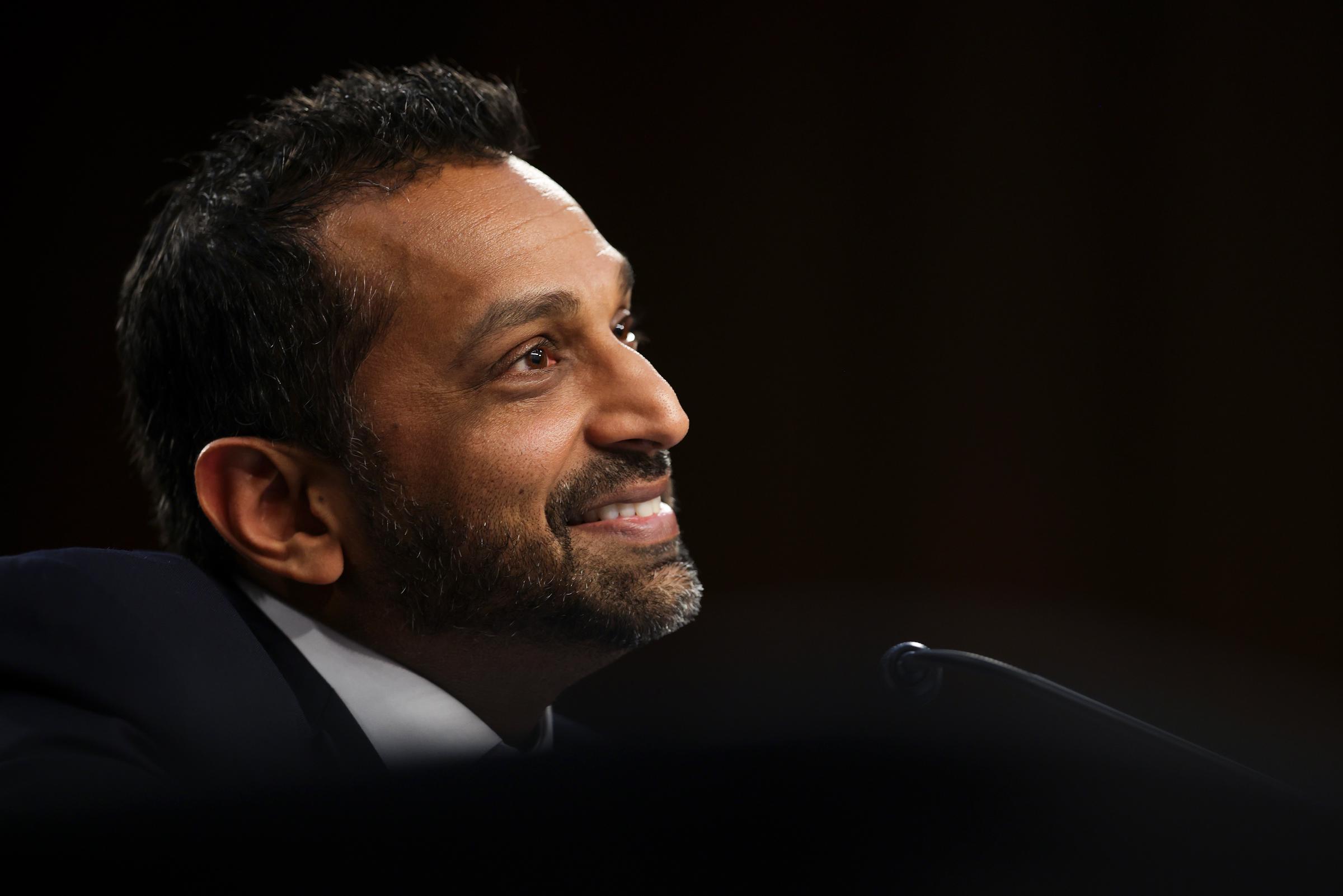 Patel’s move into one of the country’s most visible law-enforcement roles brought far more attention to the people appearing around him. | Source: Getty Images