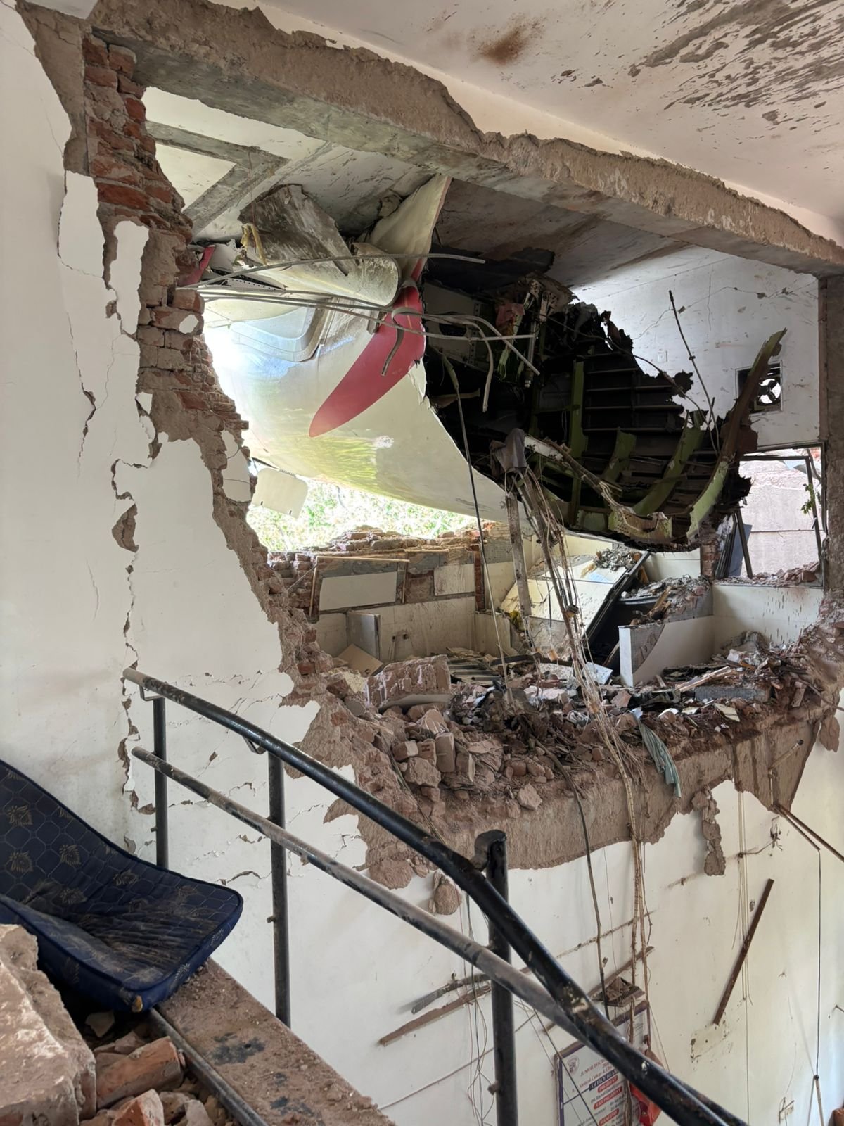 Part of the damaged plane, from a post dated June 12, 2025 | Source: X/NDTVProfitIndia
