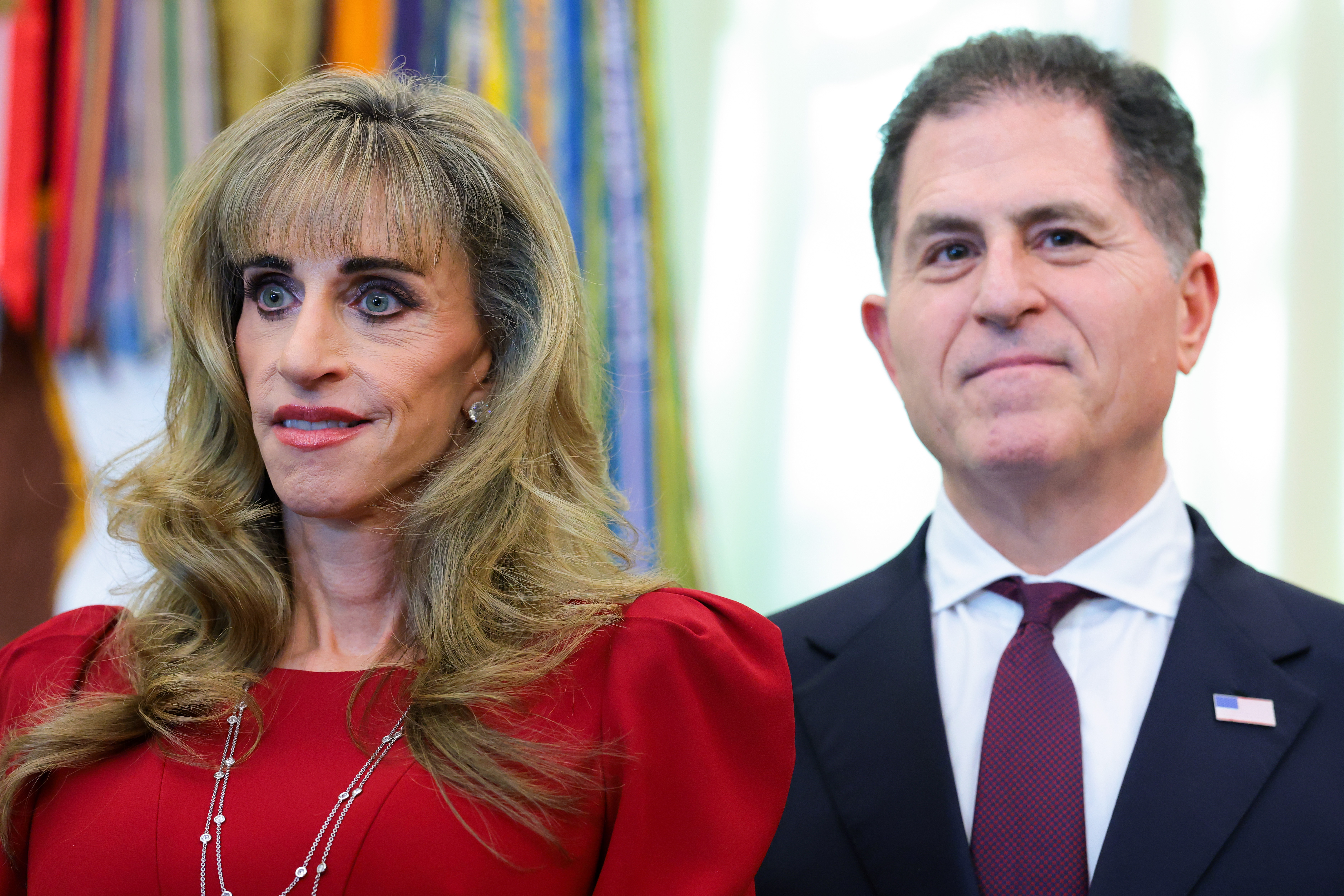 Michael and Susan Dell pledged $6.25 billion to help 25 million American children build a financial foundation for their futures. However, their generous announcement was overshadowed by harsh online criticism of Susan's appearance, prompting an unexpected response from her husband. | Source: Getty Images
