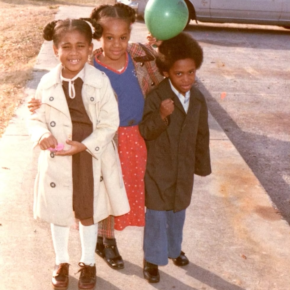 A photo of the future music icon with her sister and brother seen in a post dated April 25, 2026 | Source: Facebook/phillyfametv