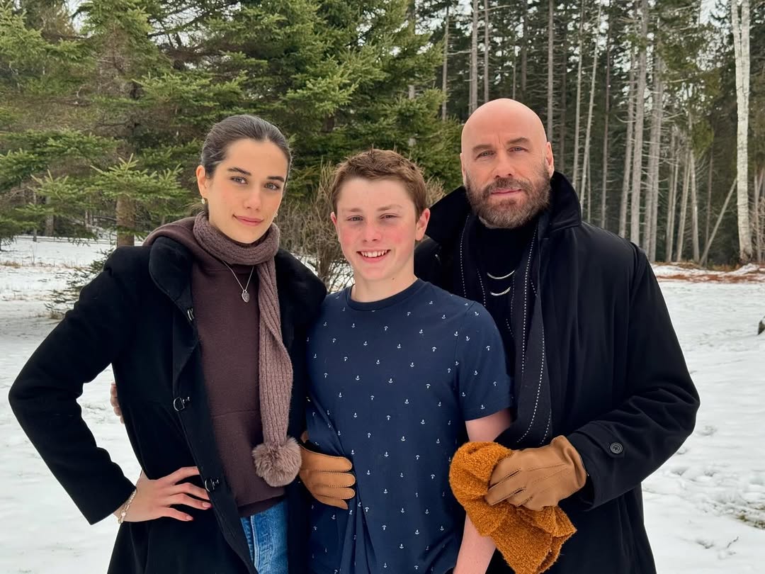 Benjamin Travolta with his sister and father from a post dated January 2, 2025. | Source: Instagram/johntravolta