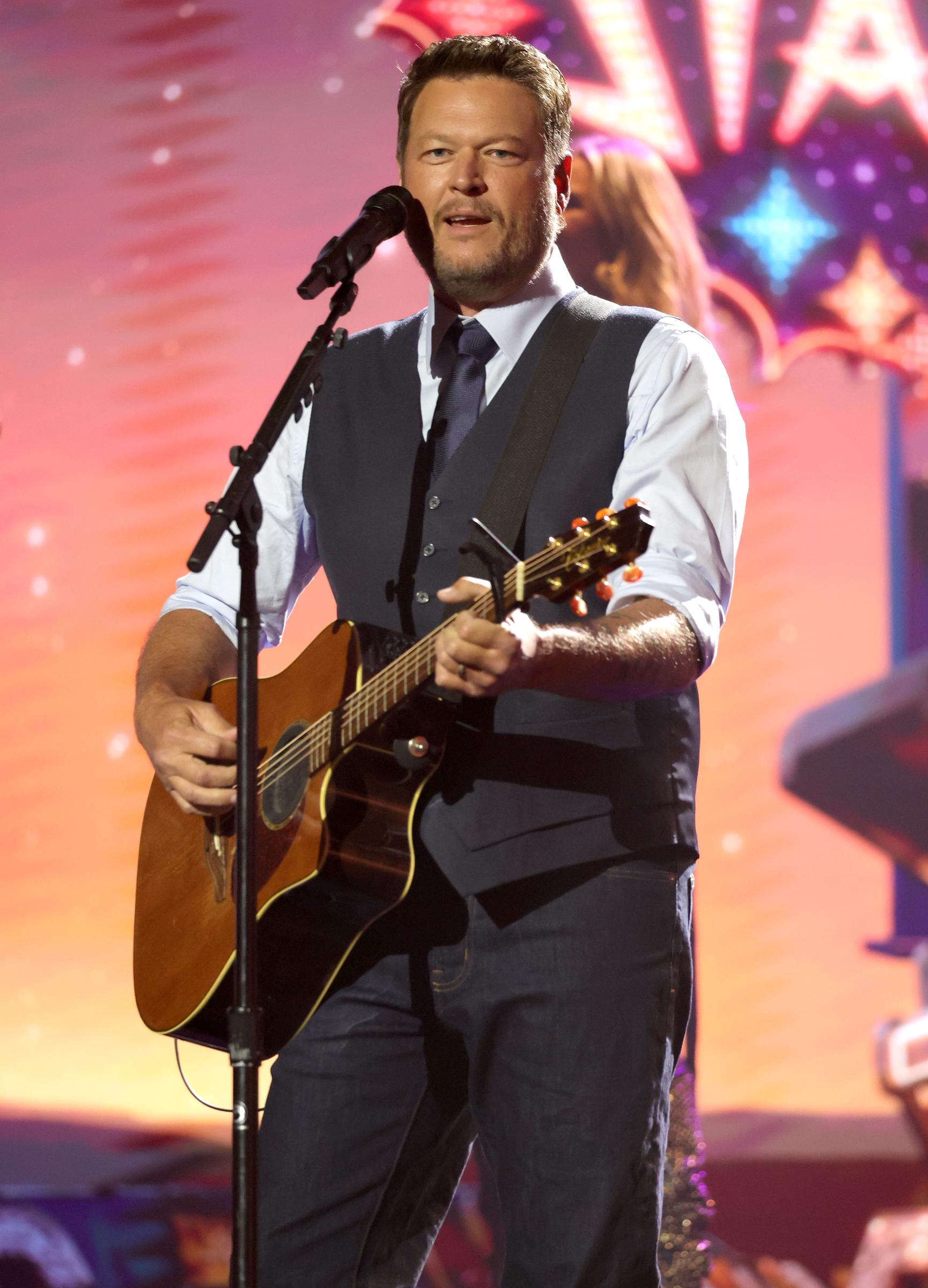 Blake Shelton performs during the 61st Academy of Country Music Awards in Las Vegas on May 17, 2026 | Source: Getty Images