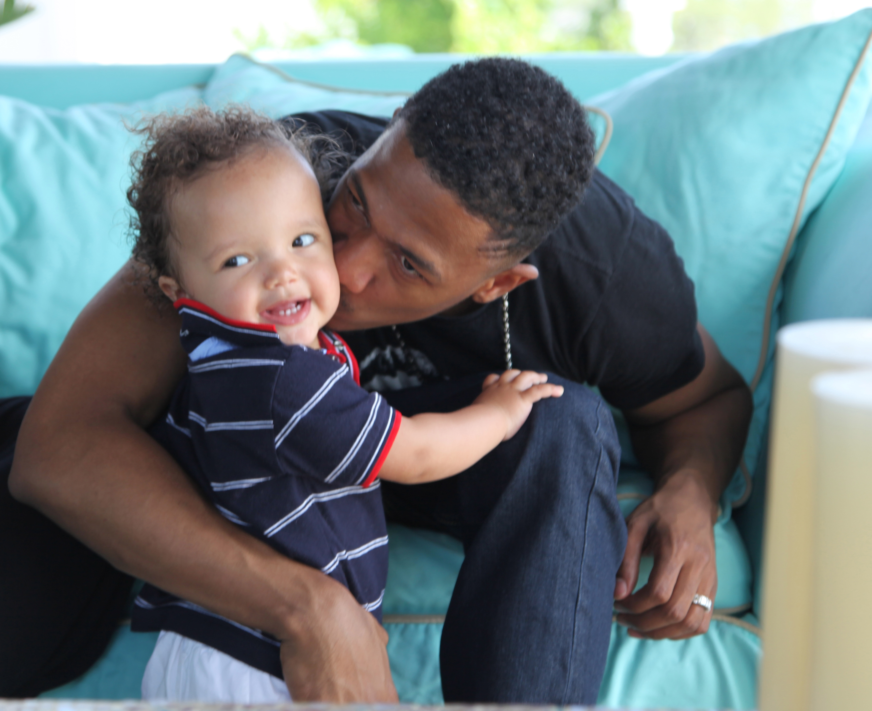 From the same collection as above, Moroccan Cannon and Nick Cannon are featured in a personal family photo released by Mariah Carey and Nick Cannon on September 17, 2012, in New York