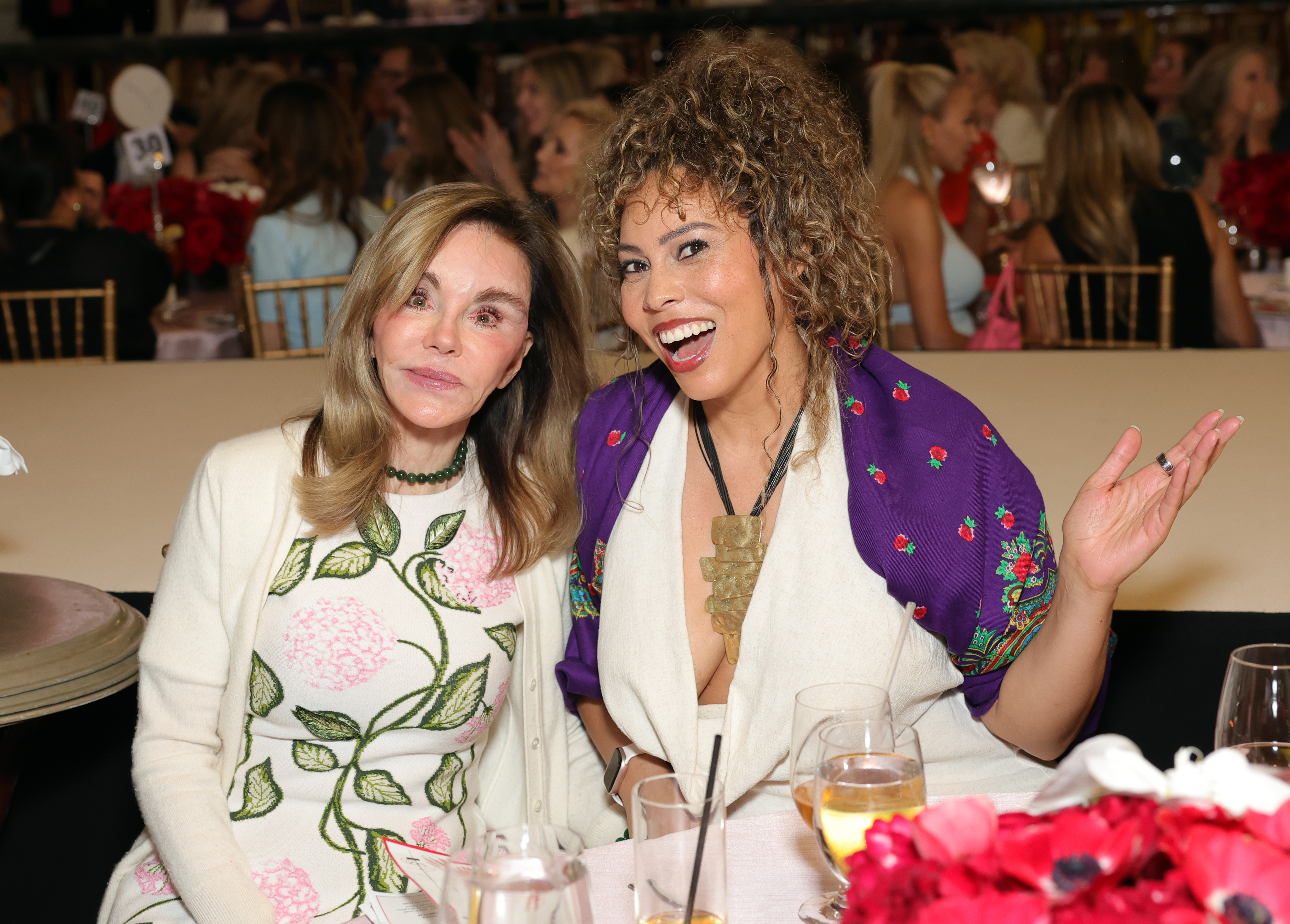 Photographer Stefanie Keenan captured Thornhill with Hannah An Dreyer and Wendy Burch at the Beverly Wilshire, A Four Seasons Hotel, during the April 2026 gathering. | Source: Getty Images.
