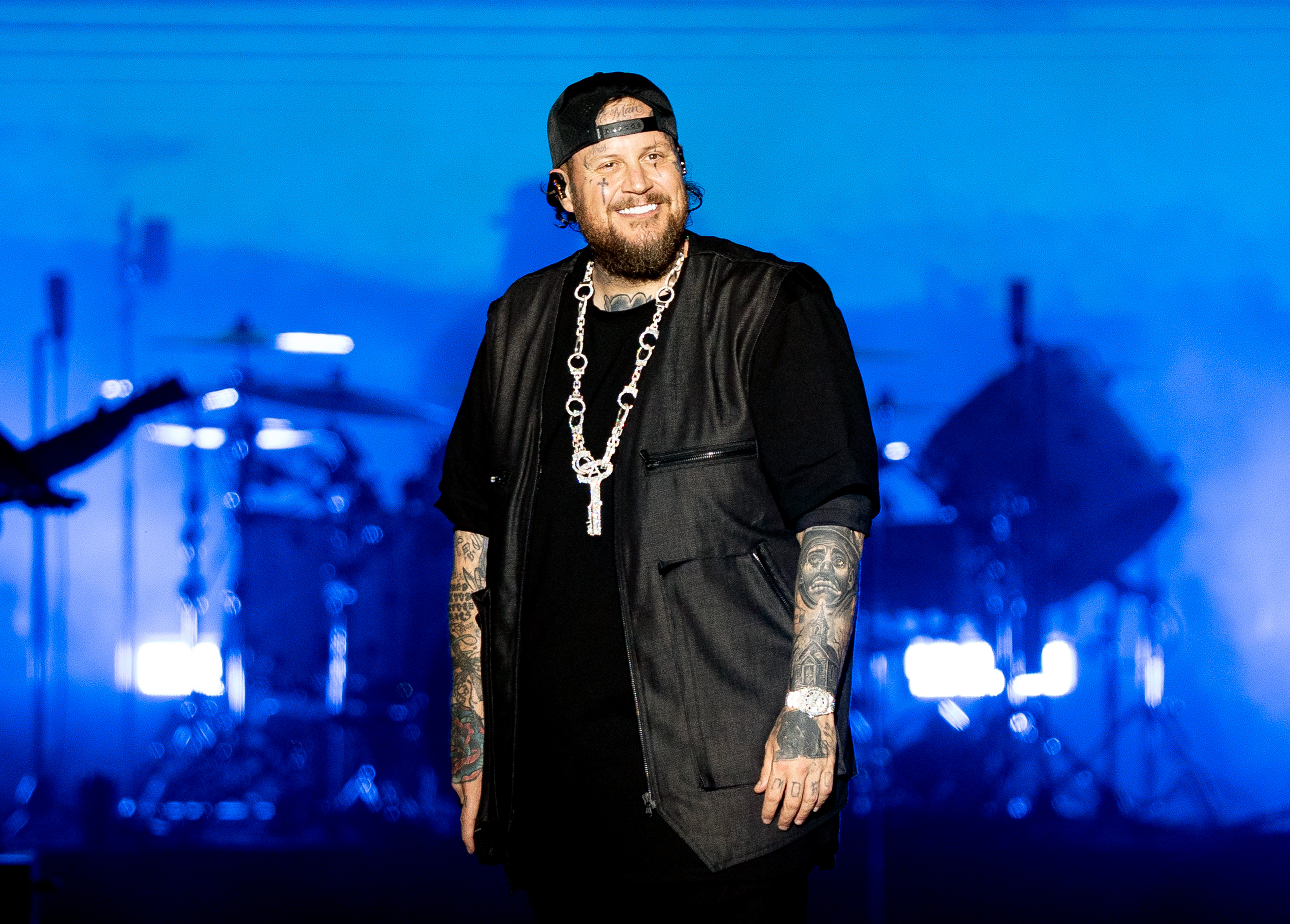 Jelly Roll performs onstage at Country Thunder Wisconsin on July 19, 2025 in Twin Lakes, Wisconsin. | Source: Getty Images