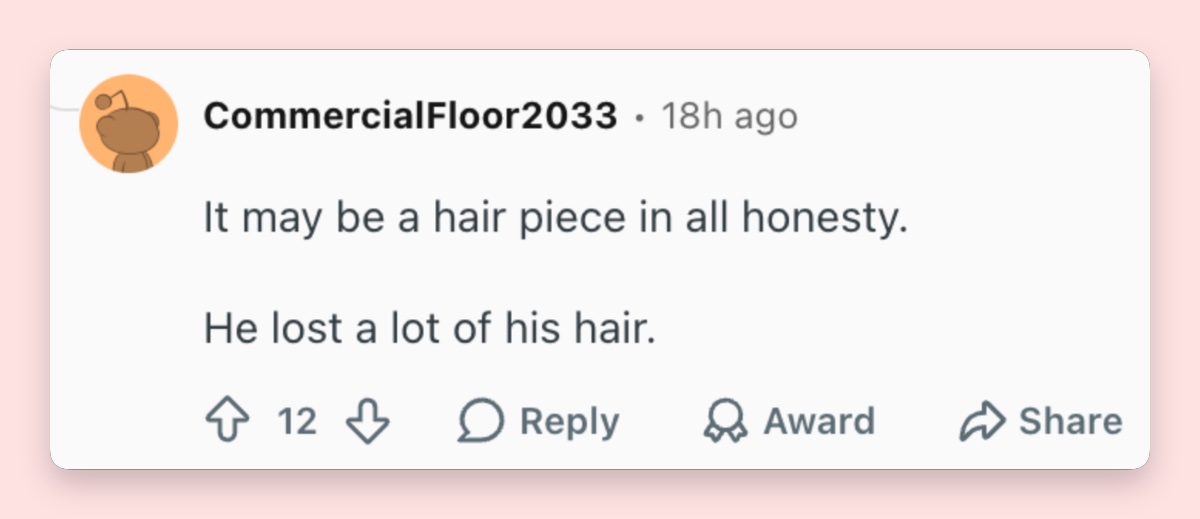 A commenter questions whether Fraser's fuller hairstyle is entirely natural. | Source: Reddit/ r/popculture