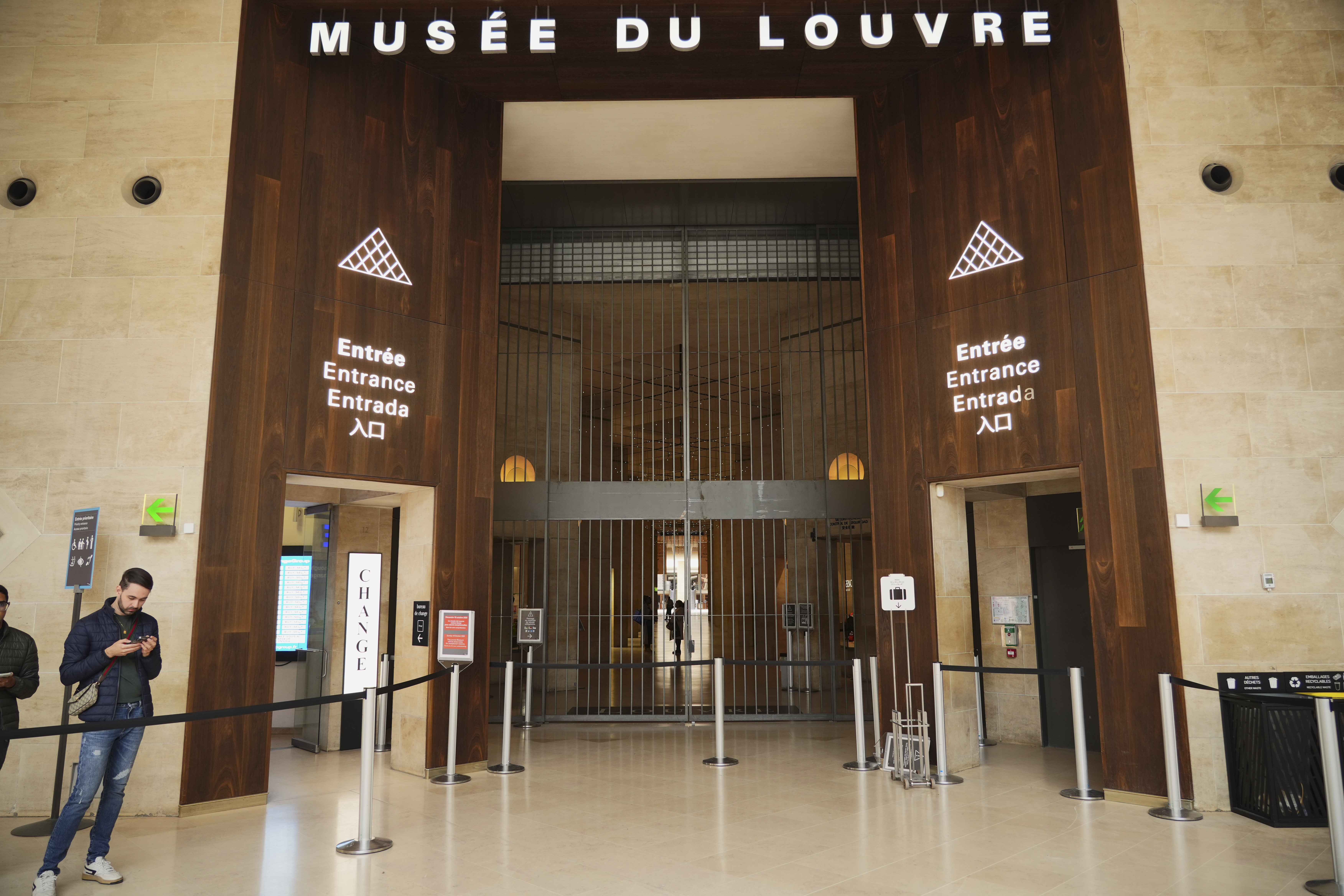 The entry to the Louvre closed on October 19, 2025, in Paris, France. | Source: Getty Images