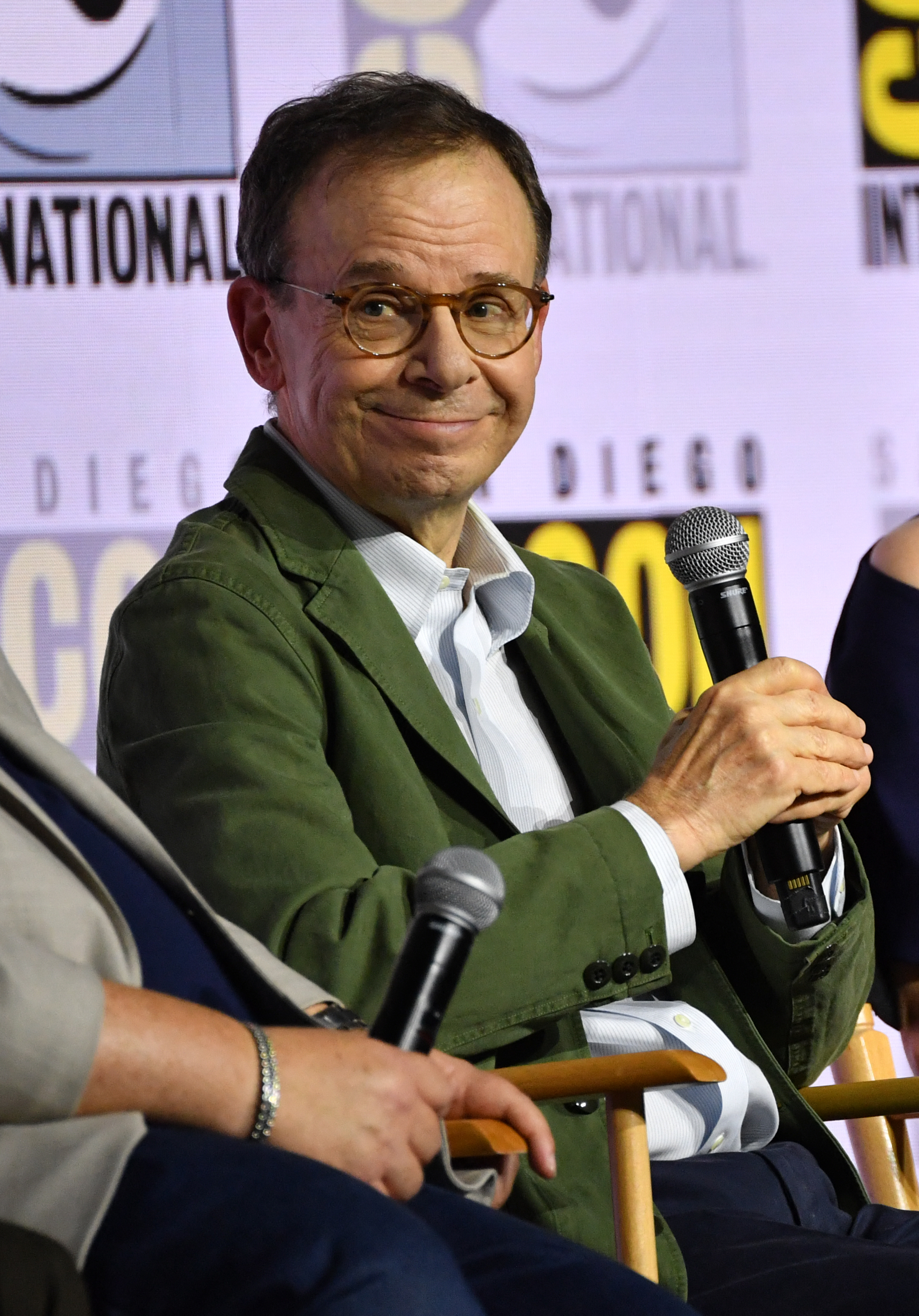 Rick Moranis at the "Spaceballs: The New One" panel at the Comic-Con International: San Diego held at the San Diego Convention Center on July 24, 2026. | Source: Getty Images
