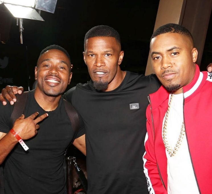 Tyrin Turner, Jamie Foxx, and Nas in a photo shared on December 13, 2020 | Source: Instagram/tyrinturner