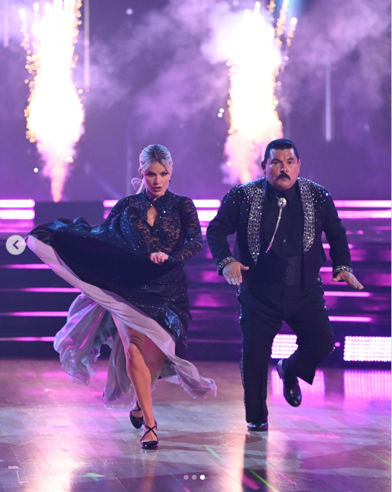 Guillermo Rodriguez and Witney Carson perform their Paso Doble during Viral Hits Night, with the pair earning 12/30 from the judges and landing at the bottom of the leaderboard alongside Giada De Laurentiis and Alan Bersten. | Source: Instagram/dancingwiththestars