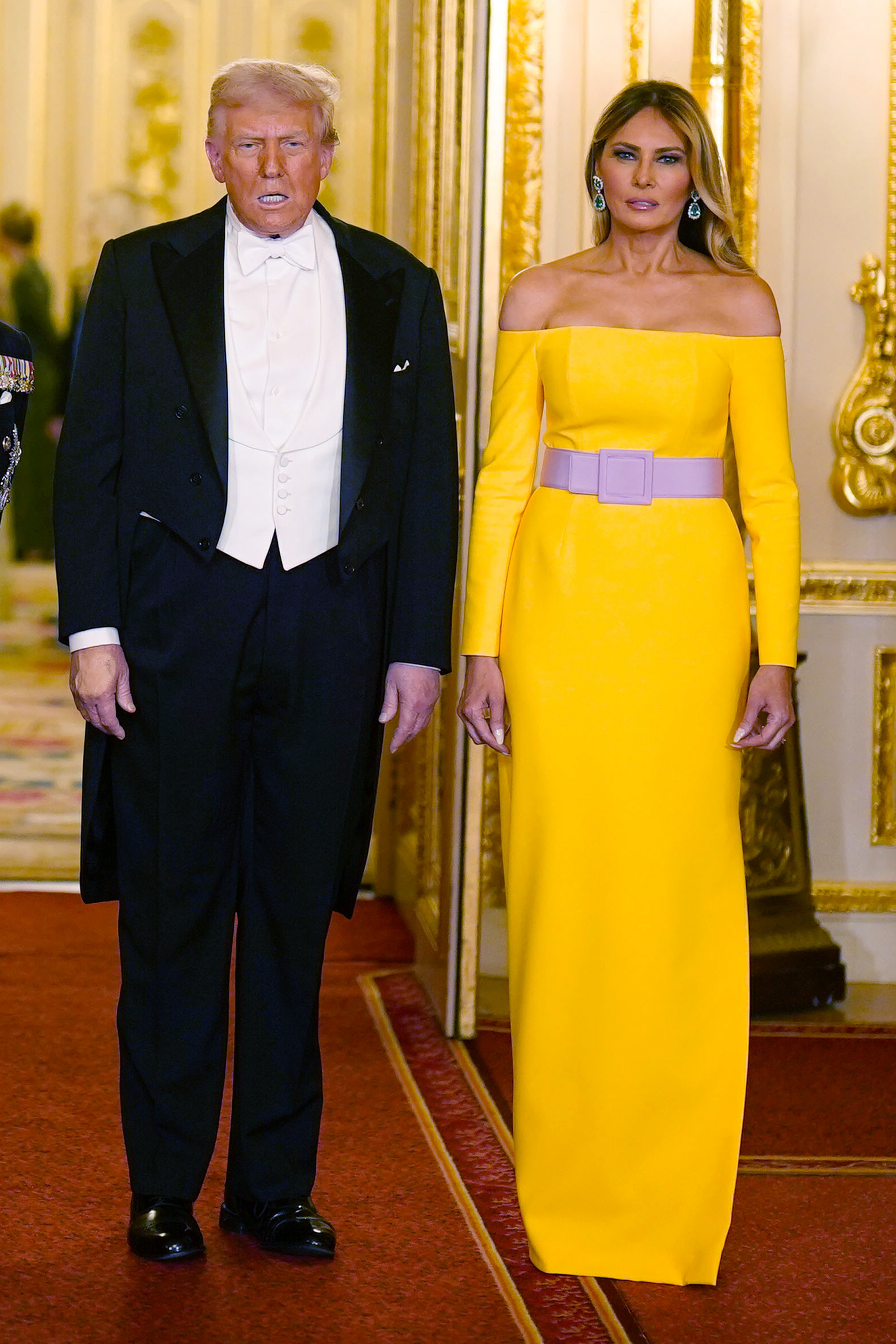 President Donald Trump and First Lady Melania Trump at the State Banquet hosted by King Charles III and members of the Royal Family on September 17, 2025, in Windsor, England. | Source: Getty Images