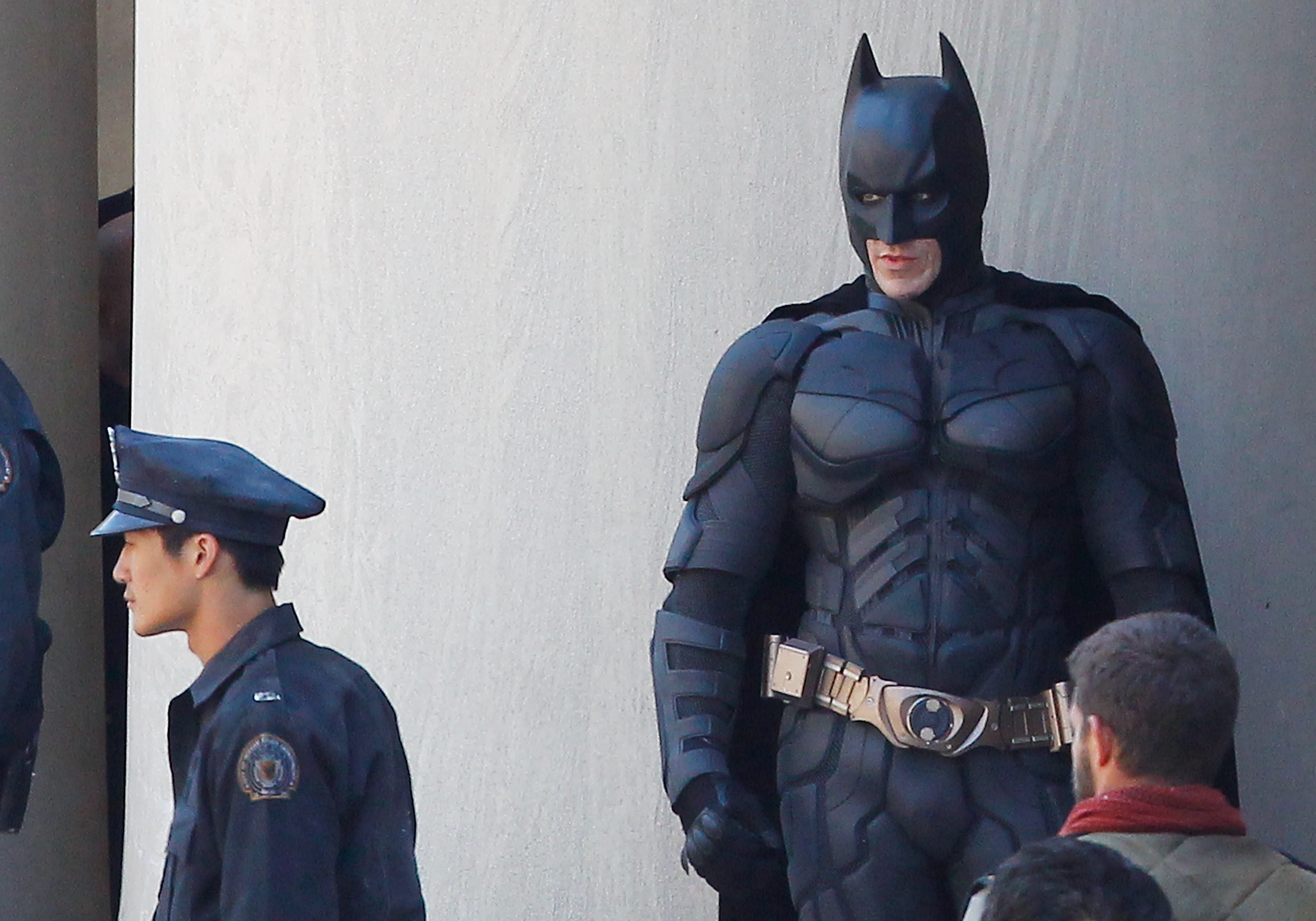 Christian Bale on the set of "Dark Knight Rises" in Pittsburgh, Pennsylvania, on July 31, 2011. | Source: Getty Images