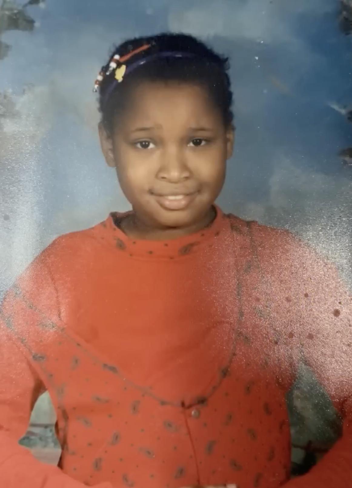 The actress poses for a childhood school portrait | Source: Youtube/JenniferHudsonShow