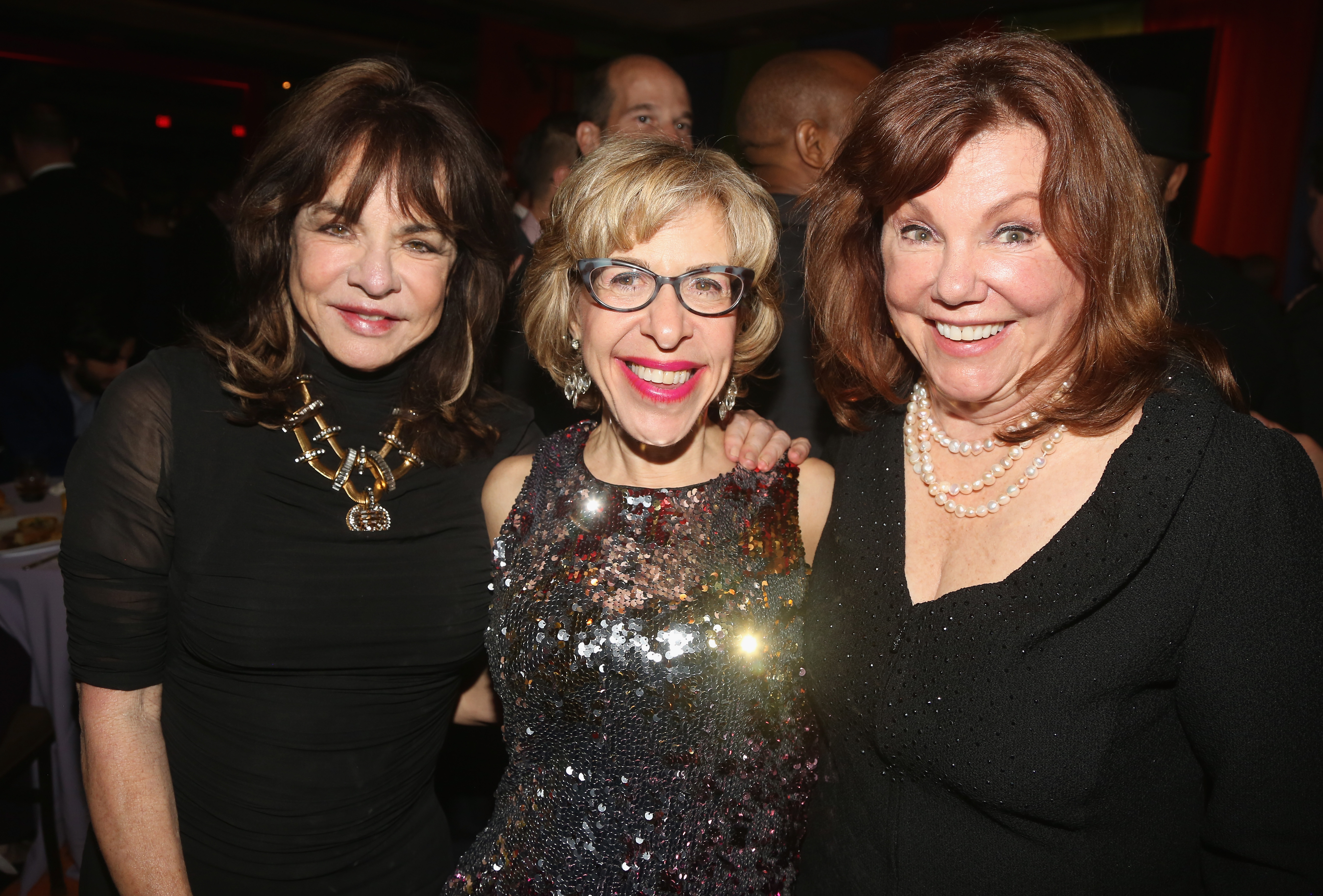 Stockard Channing, Jackie Hoffman and Marsha Mason pose at the opening-night after-party for the Broadway musical Charlie and the Chocolate Factory at Pier 60 in New York City on April 23, 2017. | Source: Getty Images