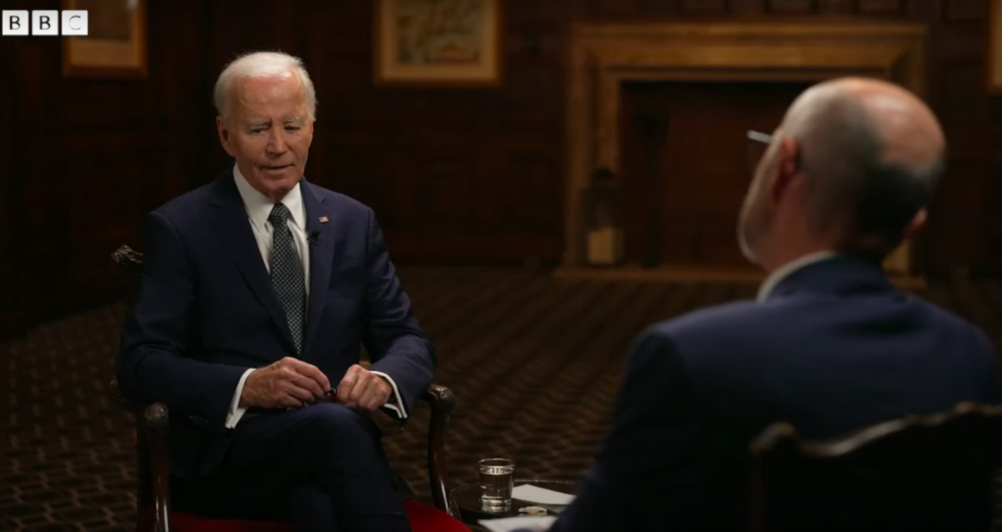 Joe Biden speaking with Nick Robinson. | Source: YouTube/BBC News