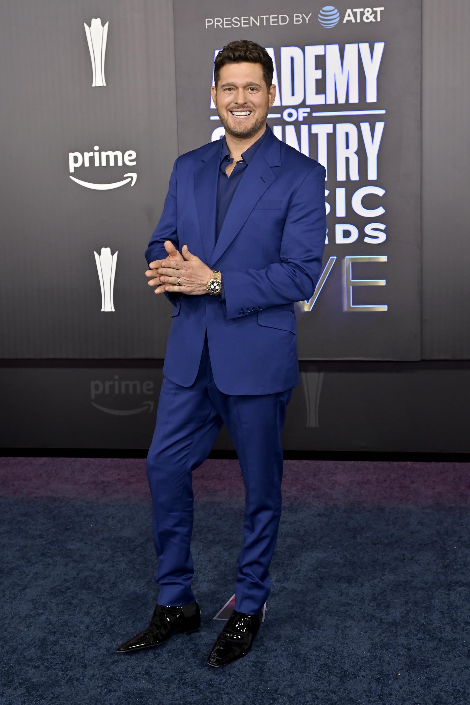 Michael Bublé smiles on the red carpet during the 61st ACM Awards on May 17, 2026 | Source: Getty Images