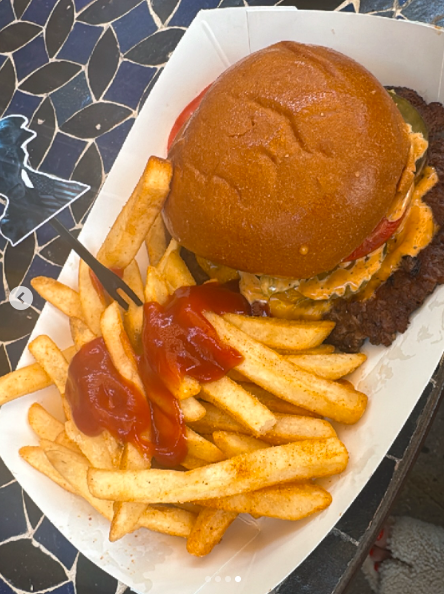 A photo of a delicious-looking burger and French fries, posted on July 5, 2025. | Source: Instagram/heidiklum