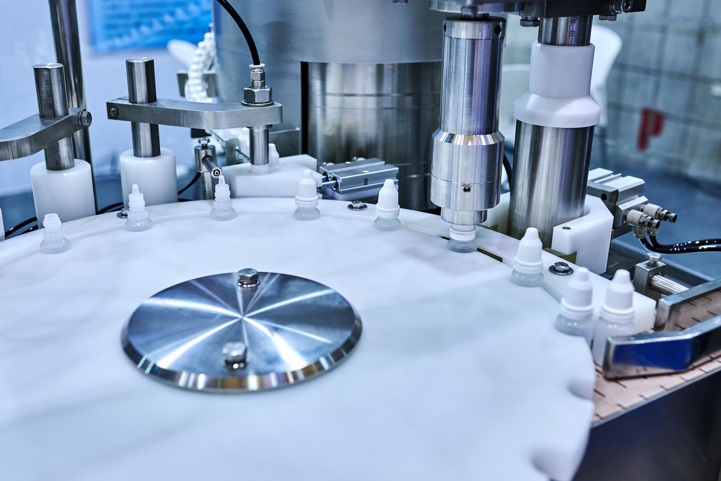 A photo showing the process of eye care product bottling. | Source: Getty Images