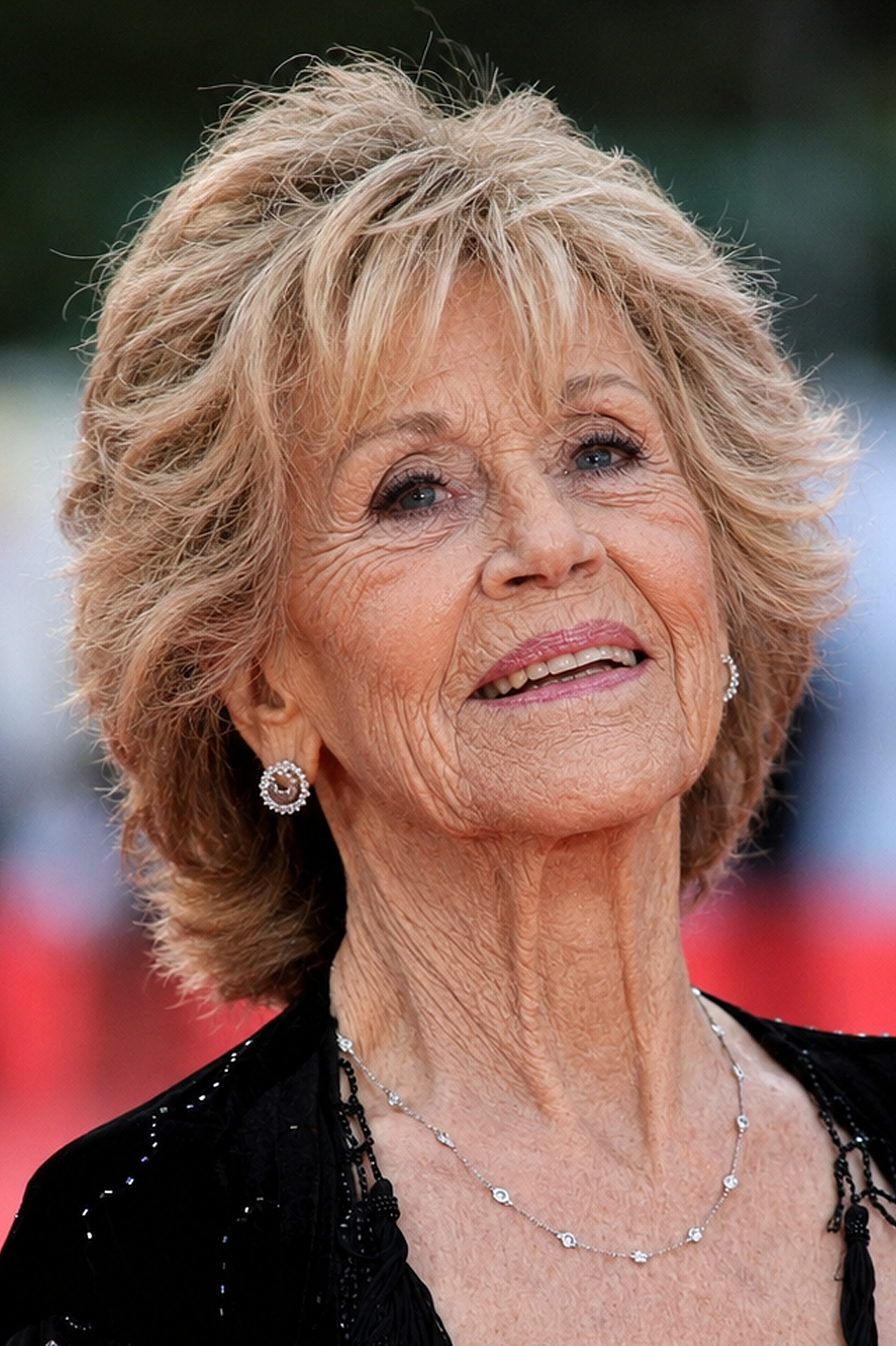 The visualization emphasizes gradual skin texture changes and facial lines while maintaining Fonda's familiar expression. | Source: ChatGPT