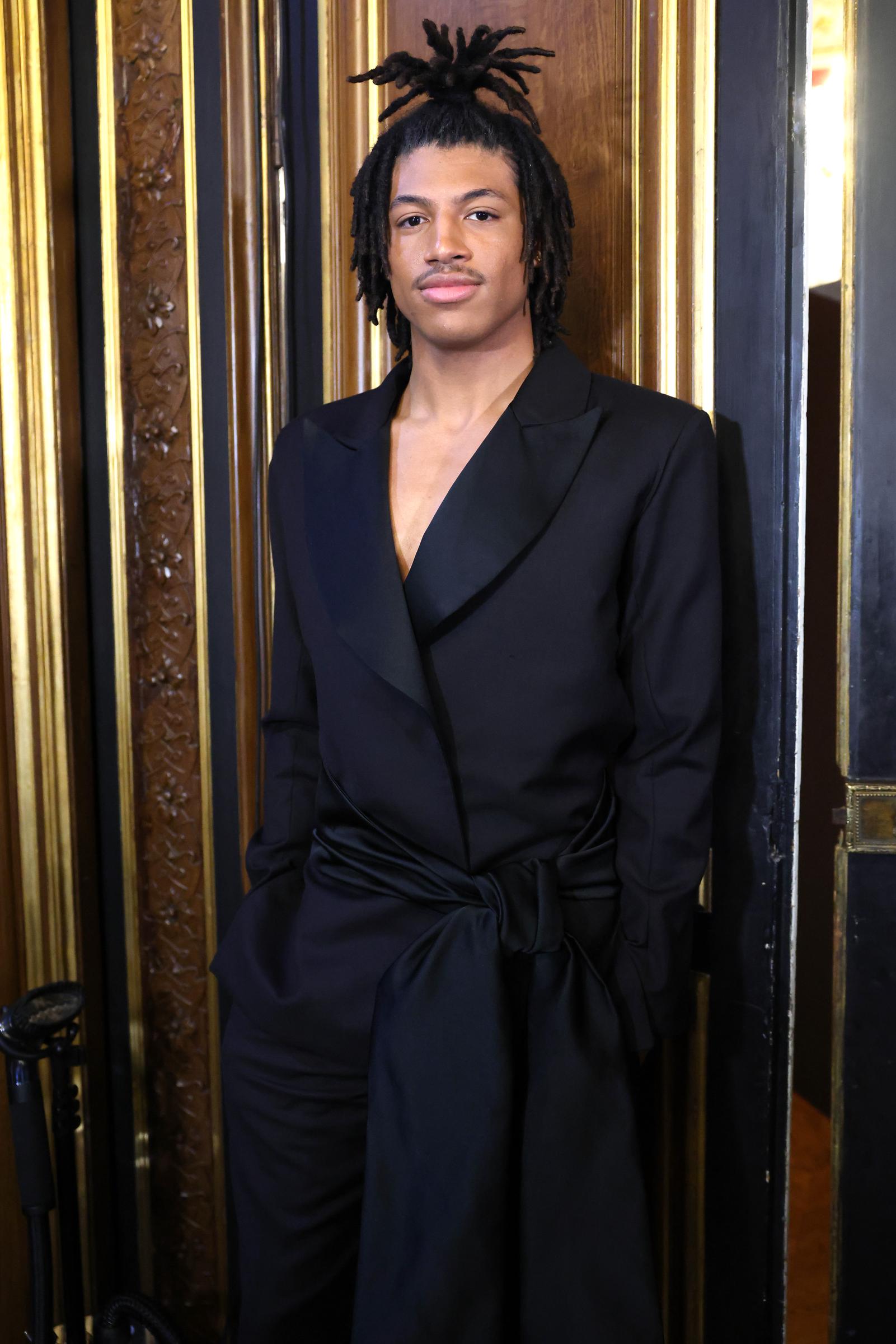 Henry Günther Ademola Dashtu Samuel backstage prior to the Lena Erziak Haute Couture Spring-Summer 2025 show as part of Paris Fashion Week on January 28, 2025, in France. | Source: Getty Images