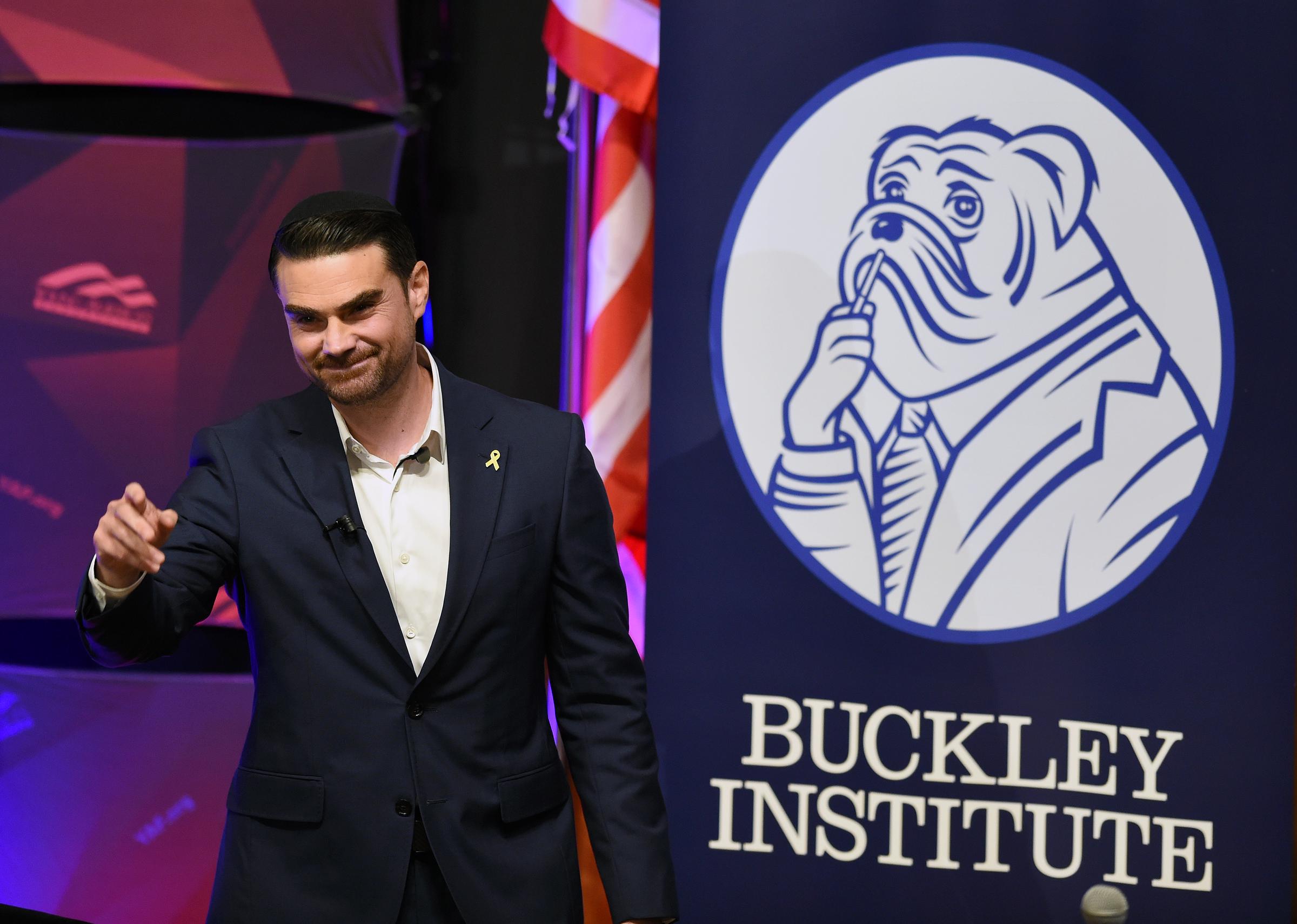 Ben Shapiro is introduced at a Buckley Institute event on October 7, 2024, in New Haven, Connecticut. | Source: Getty Images